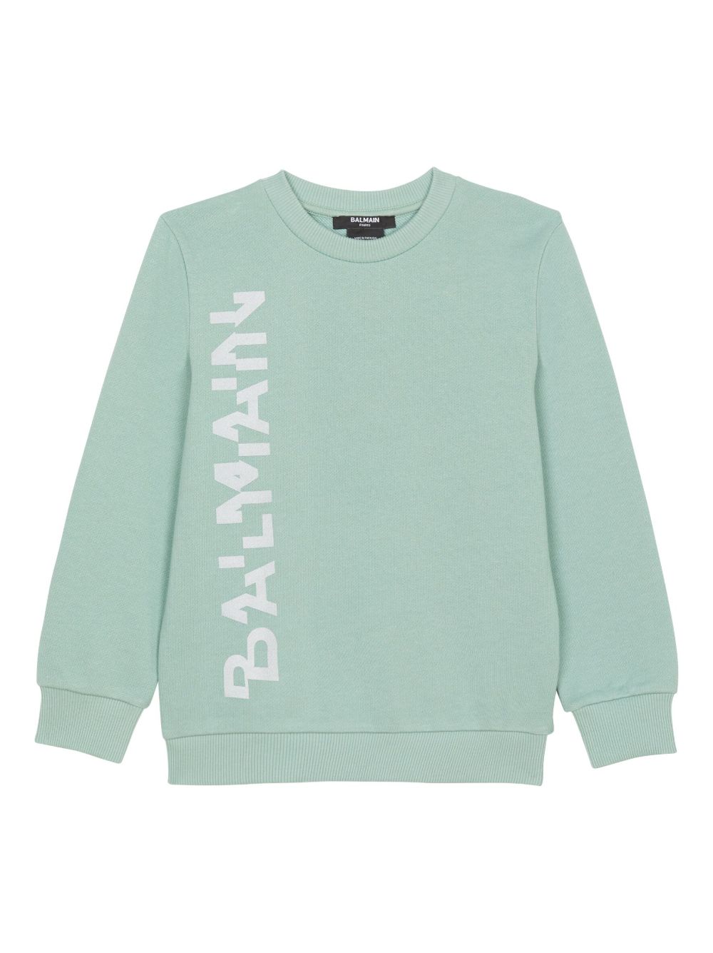 Balmain Kids logo印花棉卫衣 - 绿色