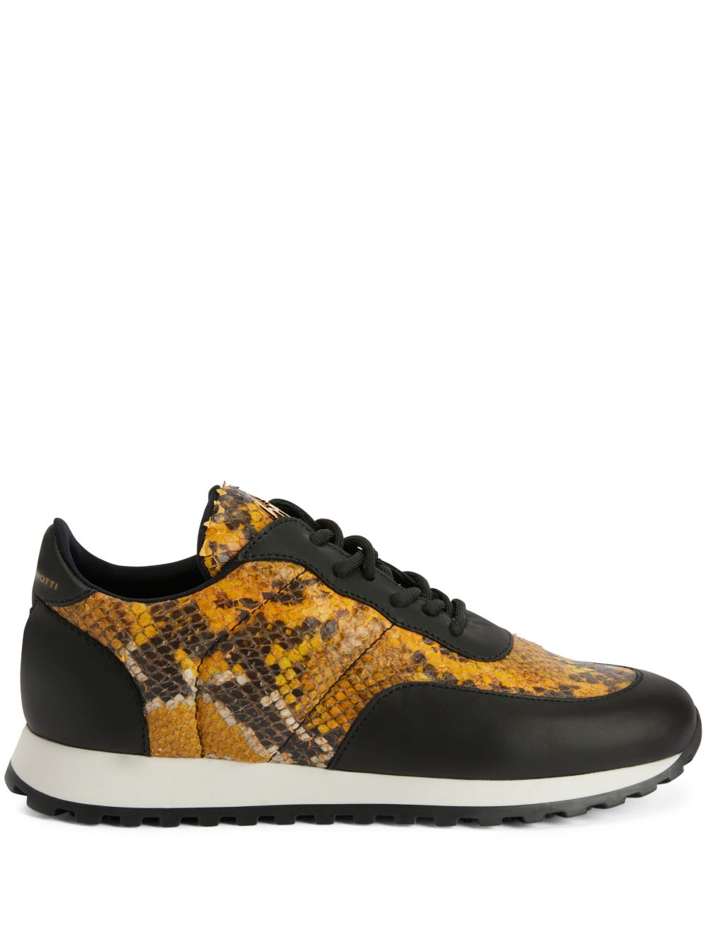 Giuseppe Zanotti Jimi Running 拼接皮质运动鞋 - 橘色