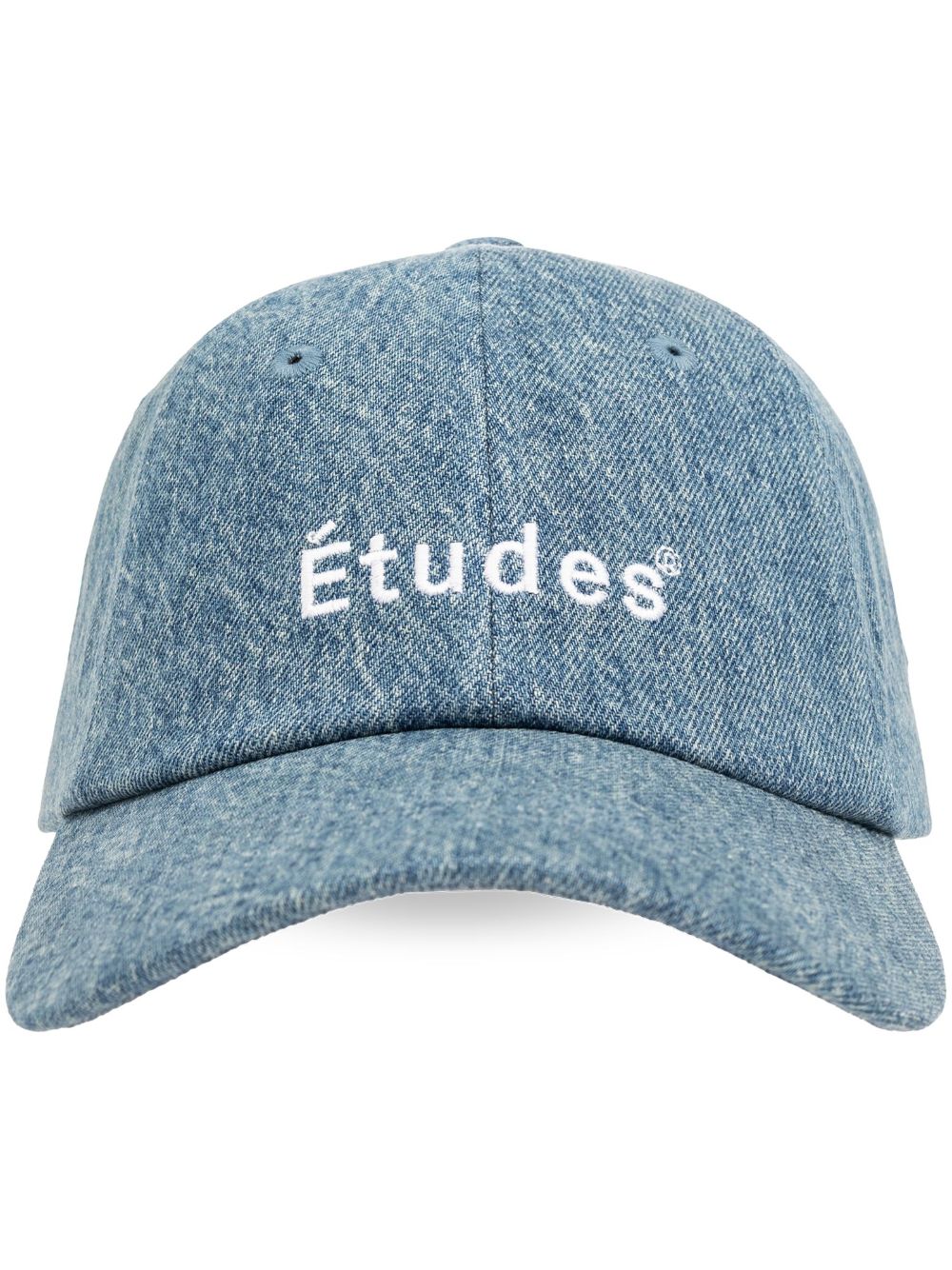Etudes 刺绣酸洗棒球帽 - 蓝色