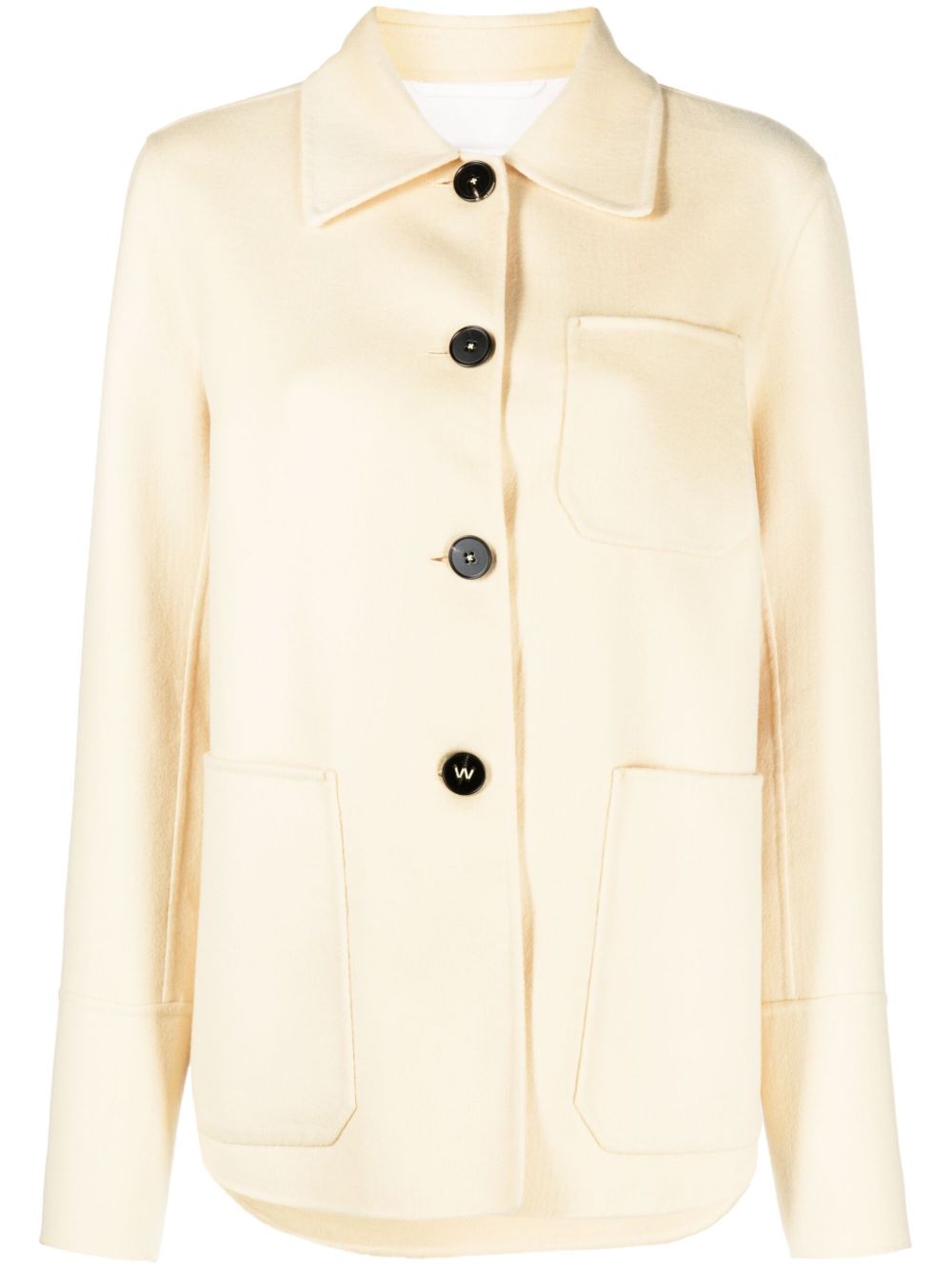 Jil Sander 排扣羊绒衬衫夹克 - 黄色