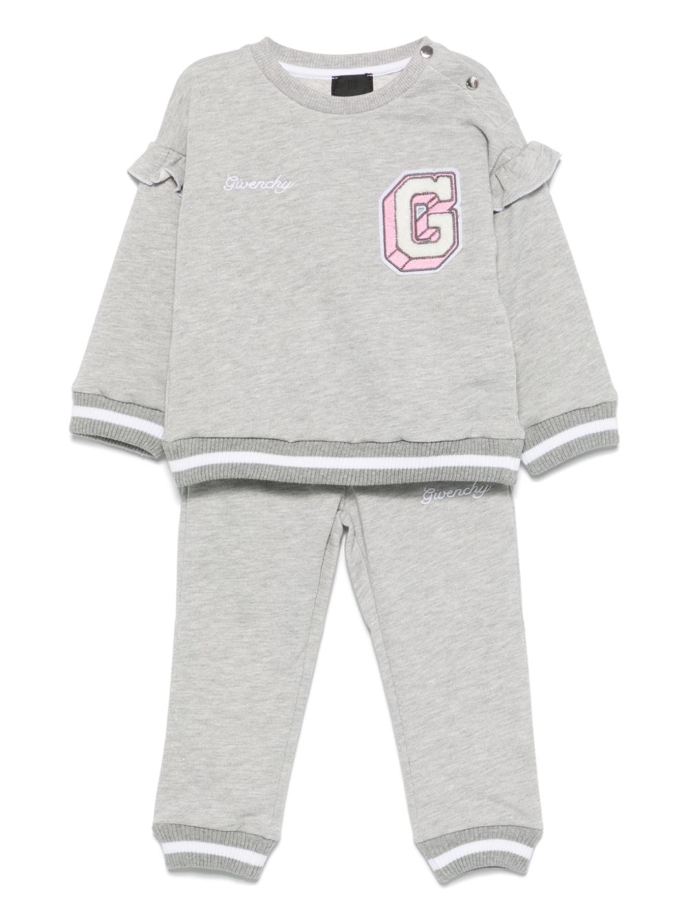 Givenchy Kids 标贴运动套装 - 灰色