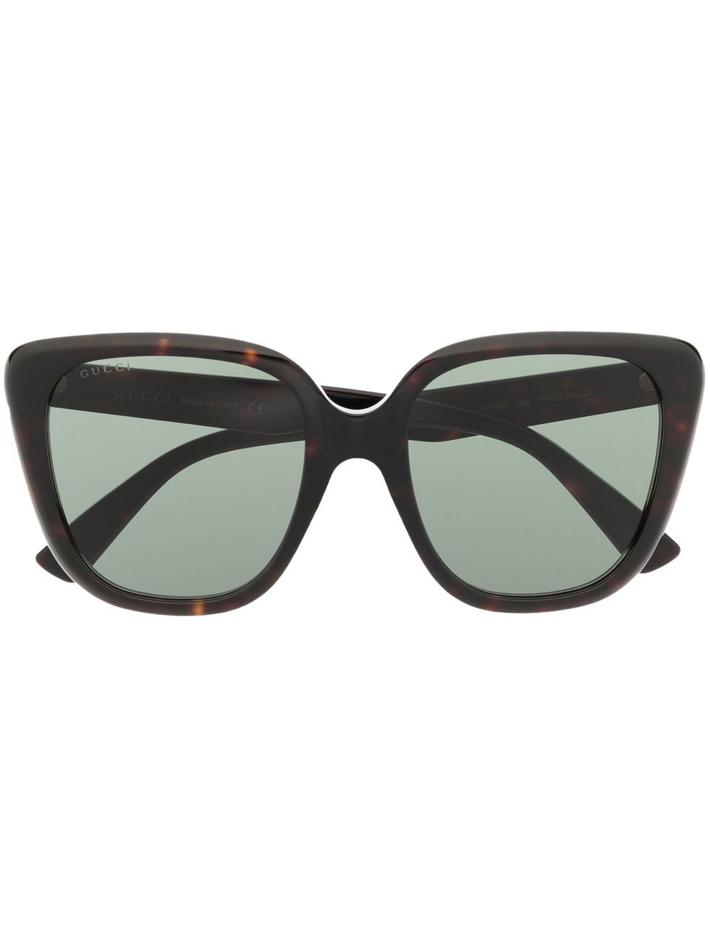 Gucci Eyewear 玳瑁纹效果方框太阳眼镜 - 褐色