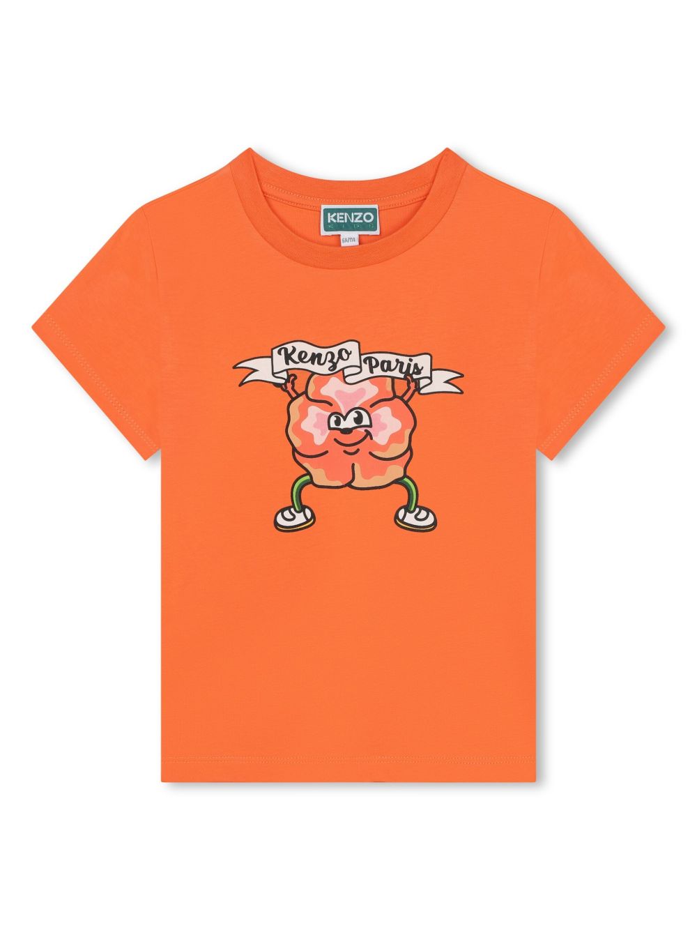 Kenzo Kids Boke 花卉棉T恤 - 橘色