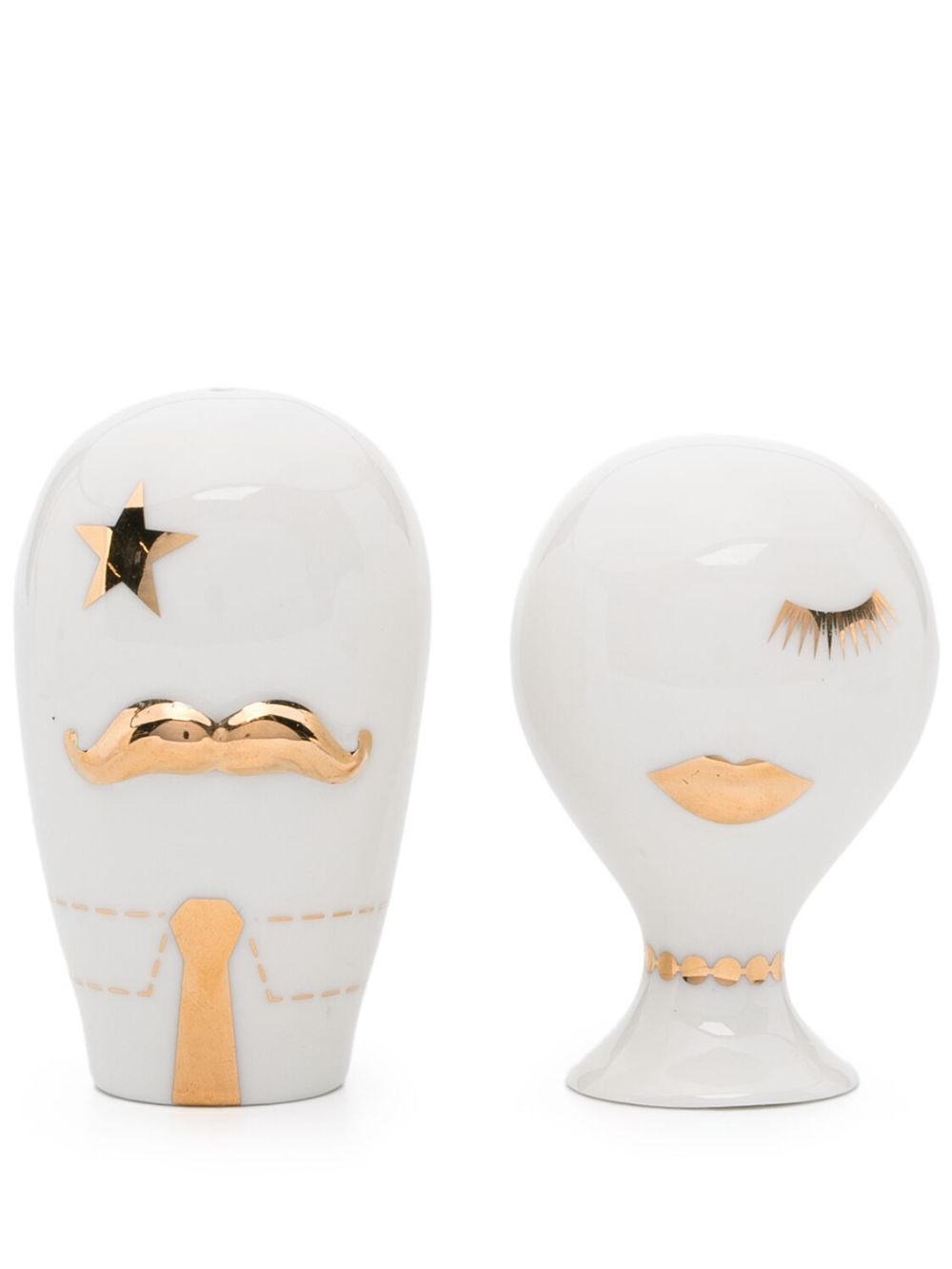 Jonathan Adler Mr. & Mrs. Muse 盐和胡椒瓶套装（两件装） - 白色