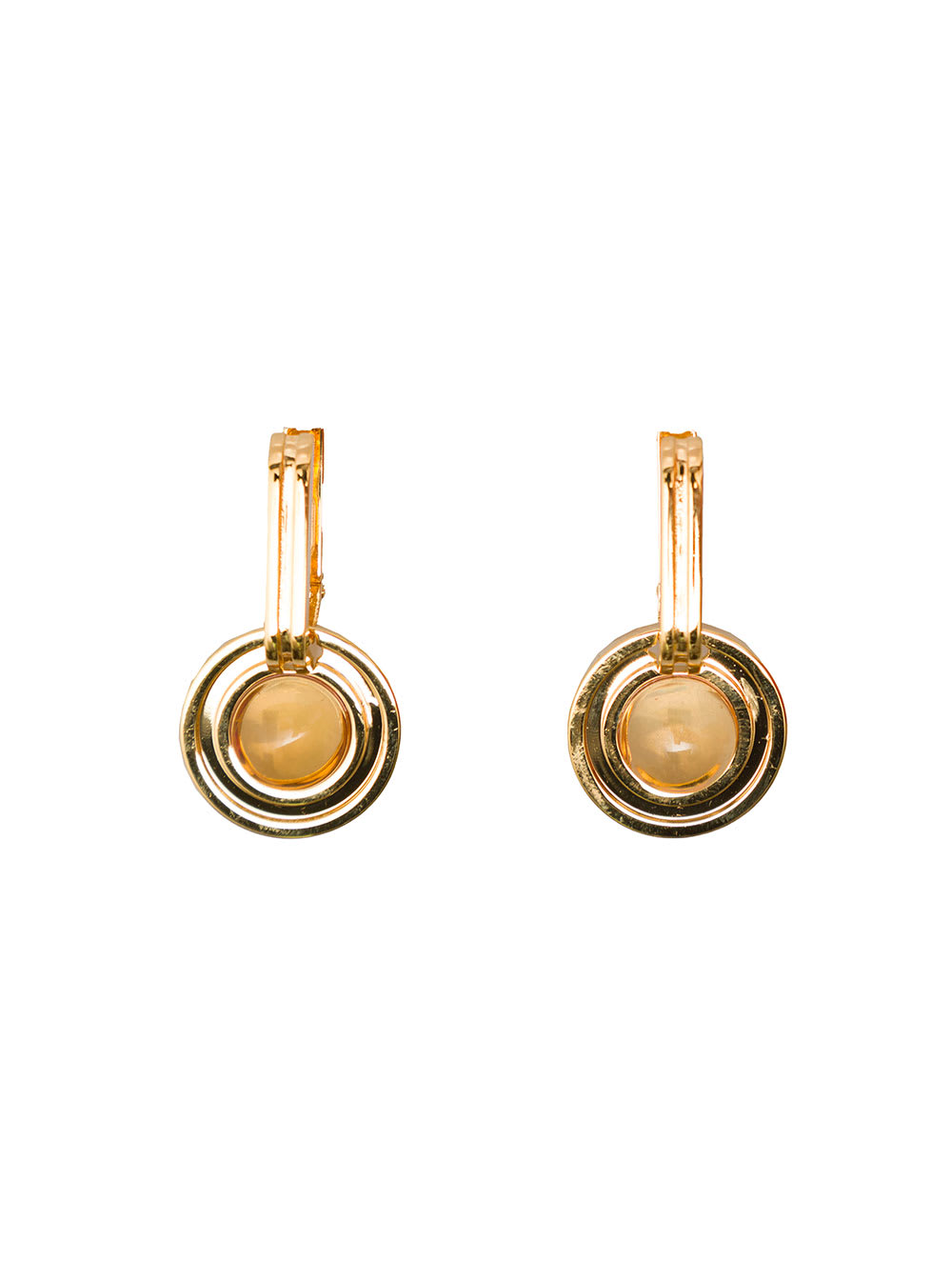 Sophia Gold Plated Brass Earrings With Stone Leda Madera Woman
