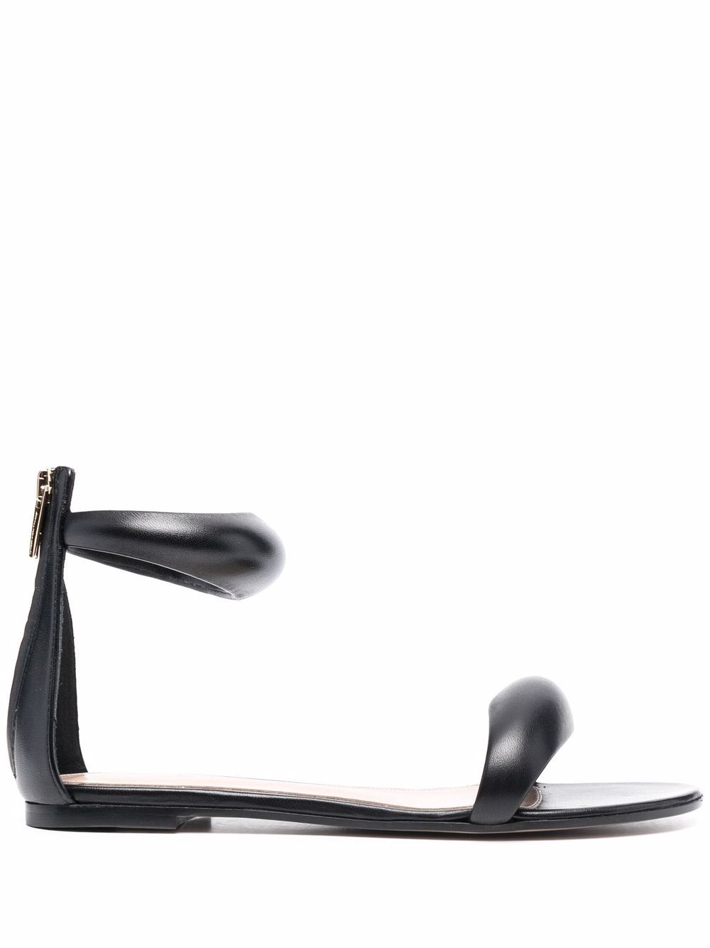 Gianvito Rossi 袢带皮质凉鞋 - 黑色