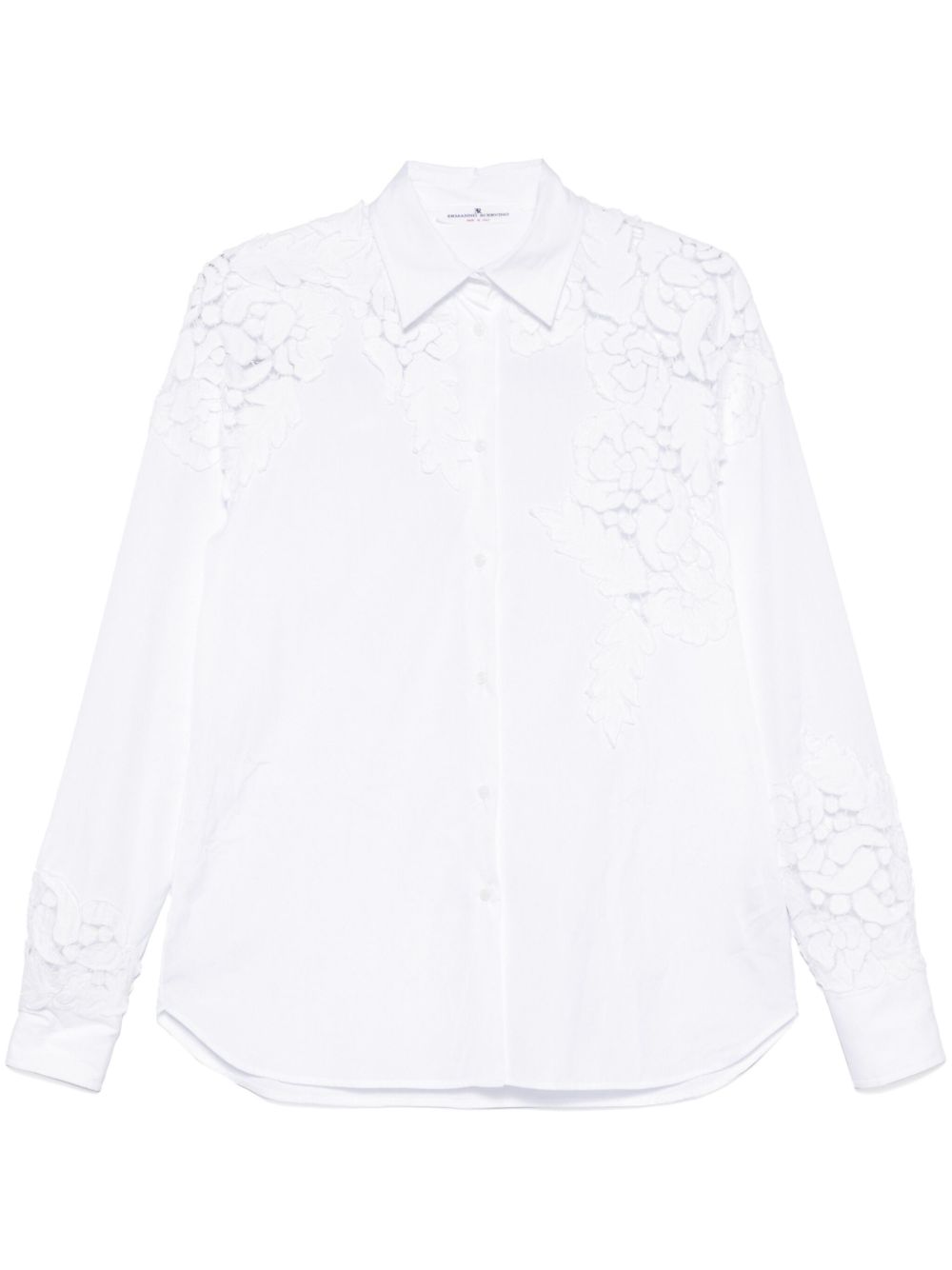 Ermanno Scervino 花卉贴花衬衫 - 白色