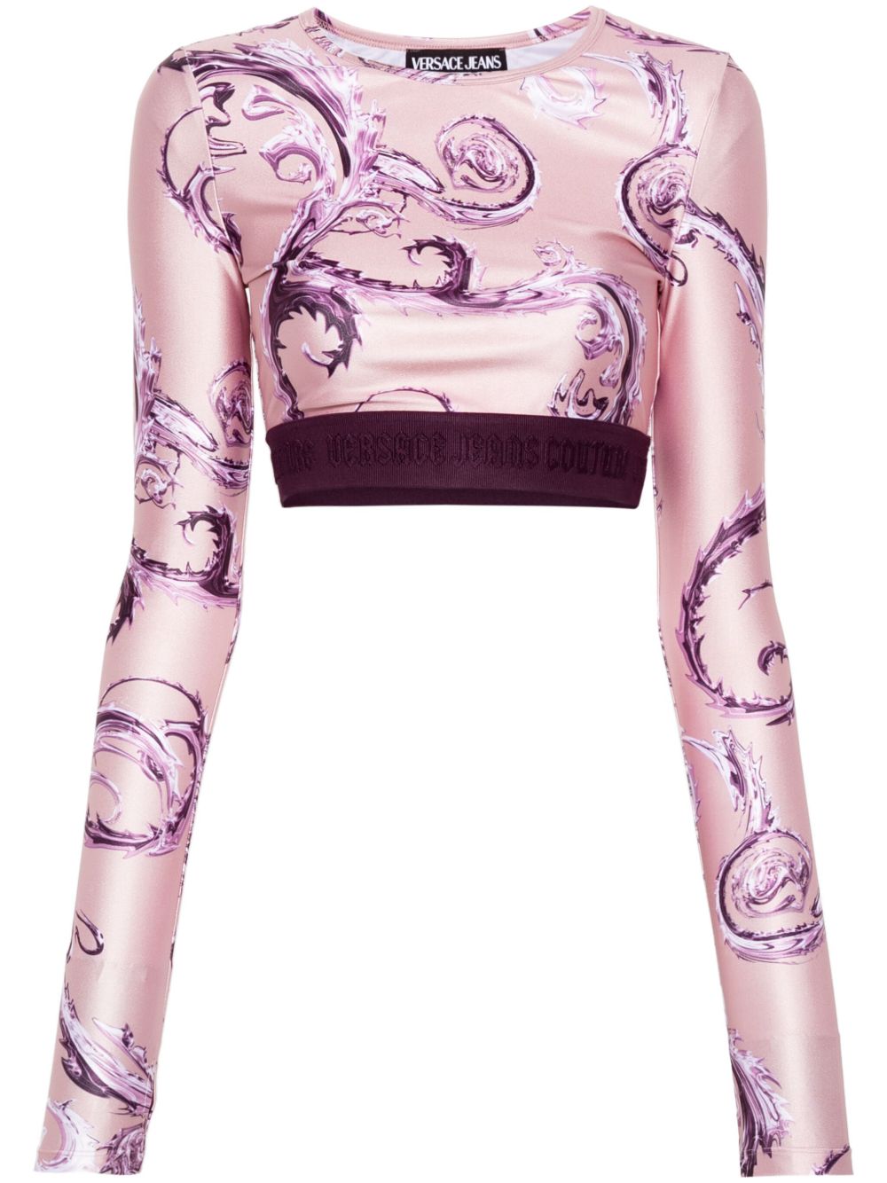 Versace Jeans Couture Watercolour Couture 印花运动短裤 - 粉色