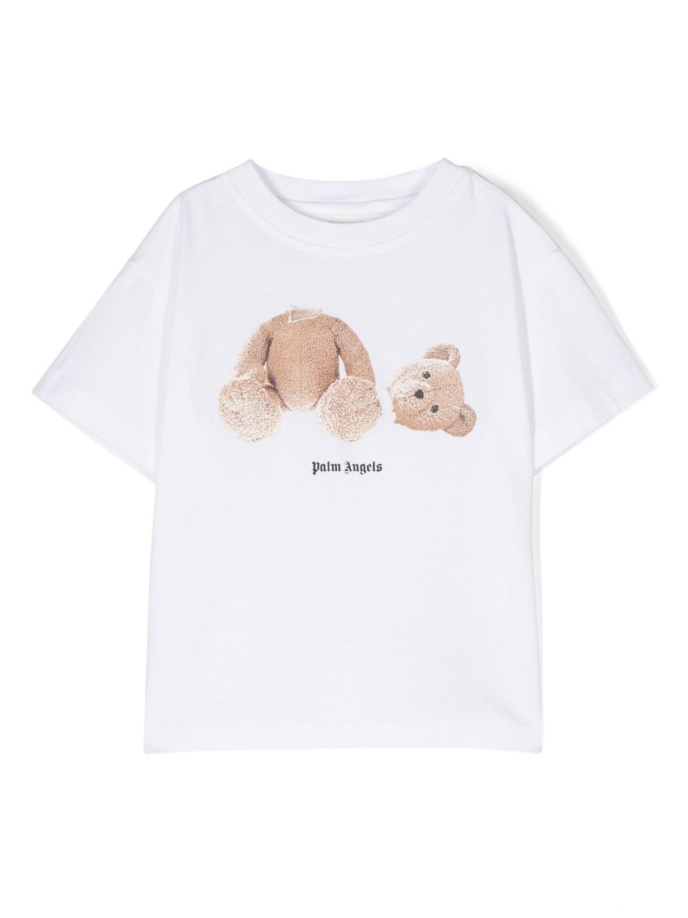 Palm Angels Kids Broken Bear 棉T恤 - 白色