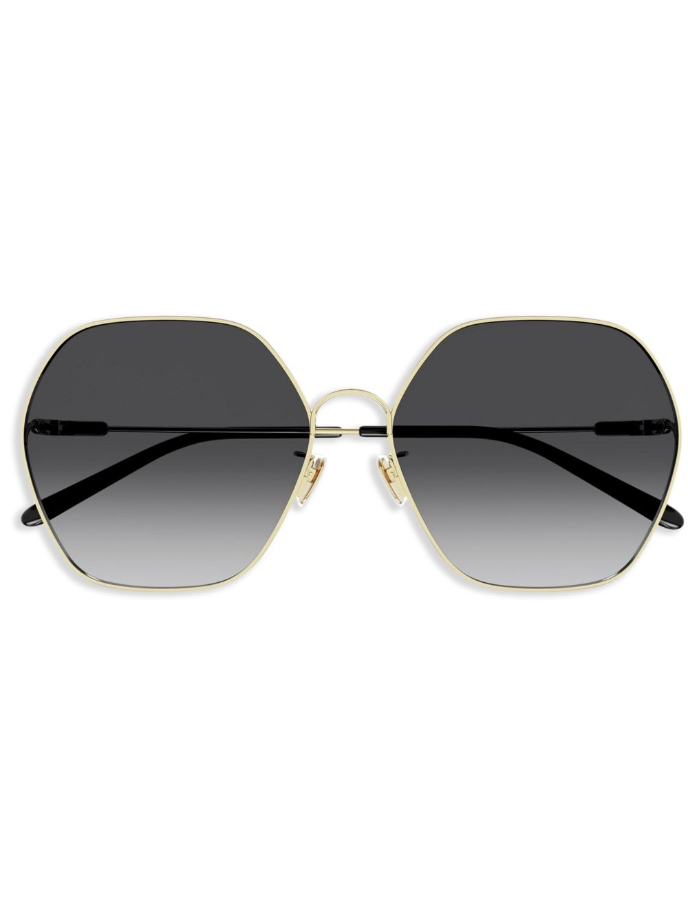 Chloé Eyewear 几何形镜框太阳眼镜 - 金色