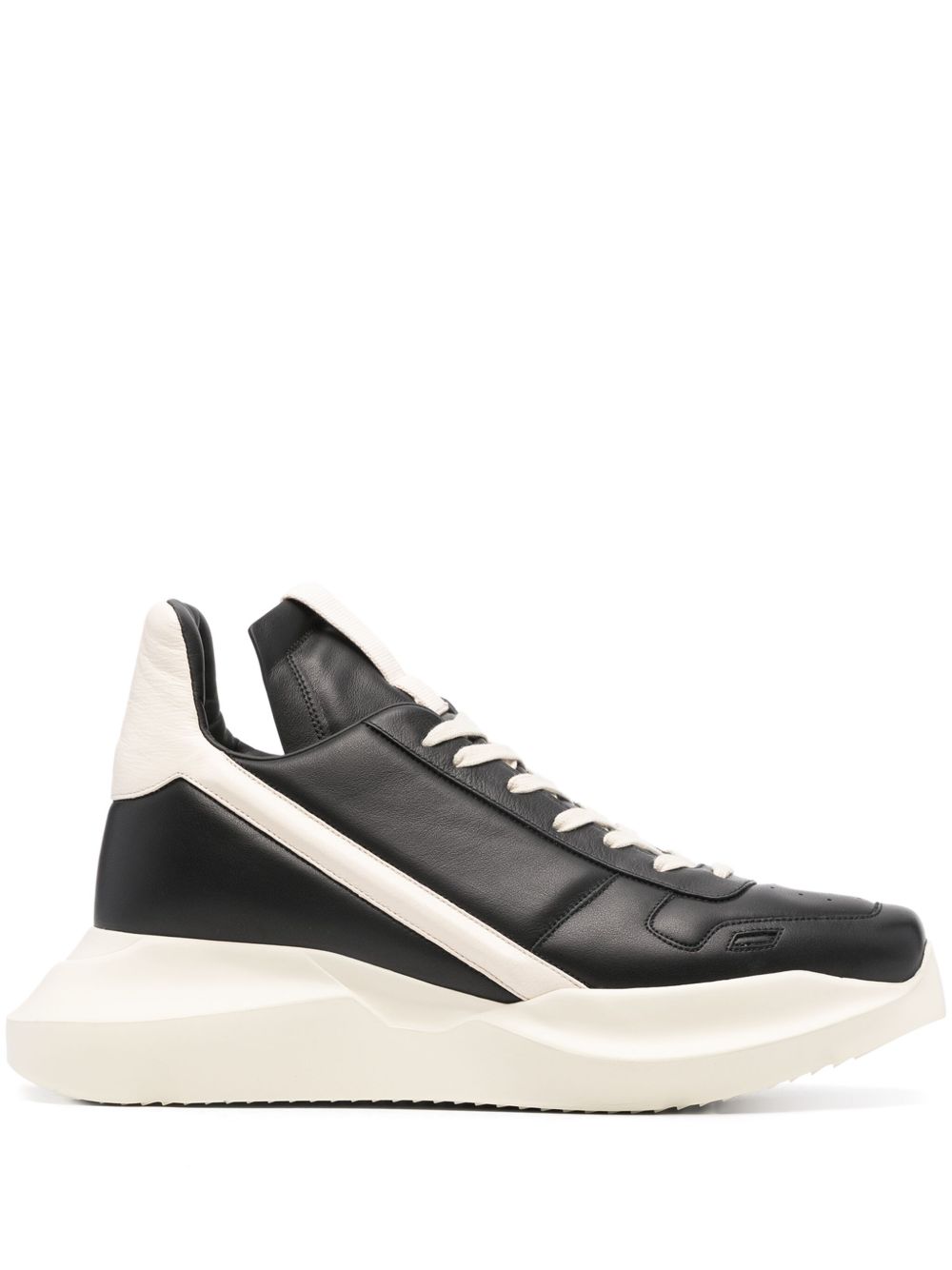 Rick Owens Geth Runner 皮质运动鞋 - 黑色