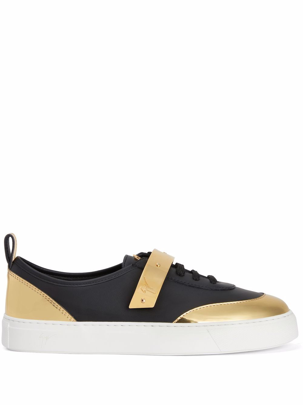 Giuseppe Zanotti Zenas 双色皮质板鞋 - 黑色