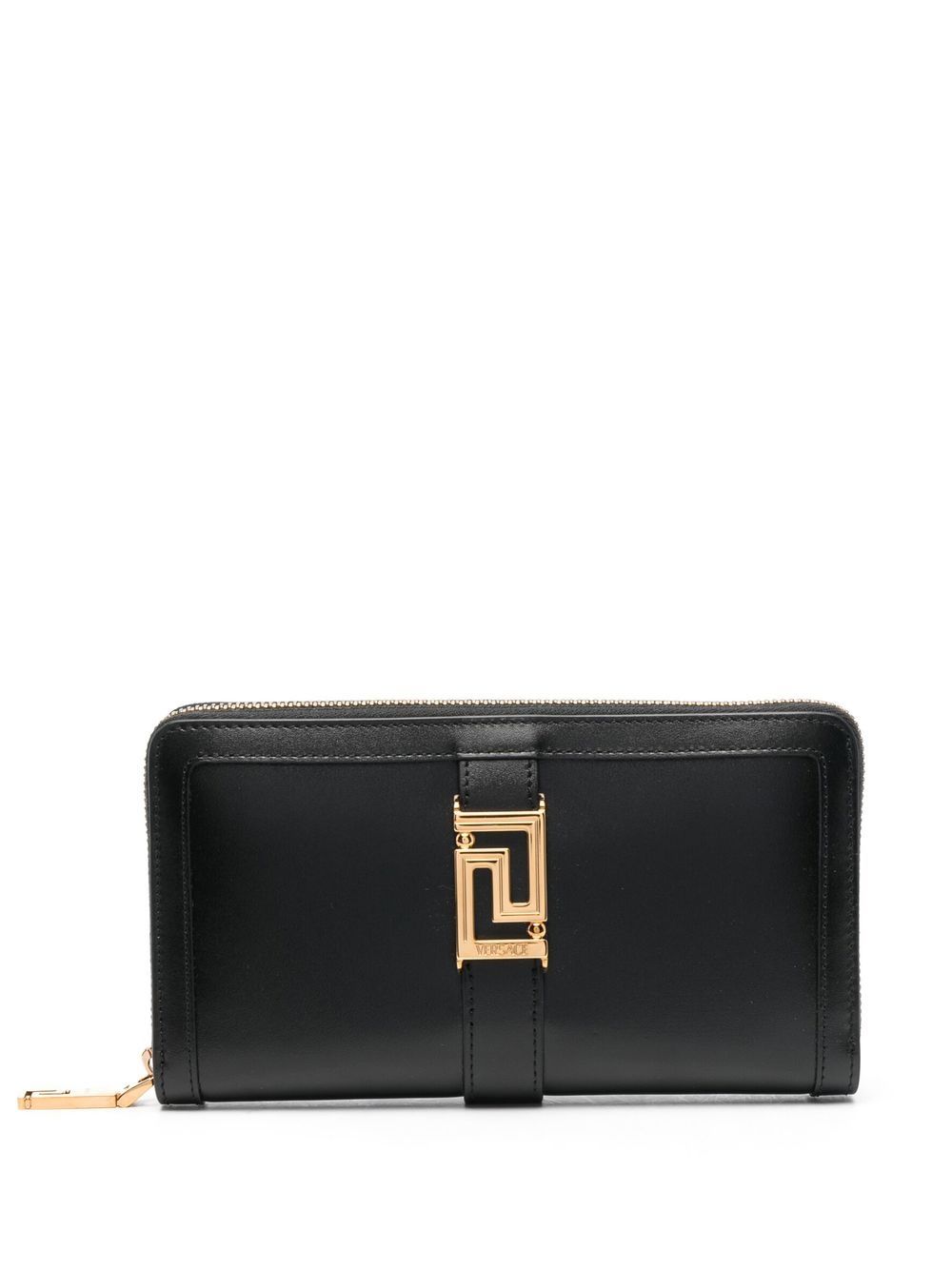 Versace 范思哲 Greca 扣环拉链钱包 - 黑色
