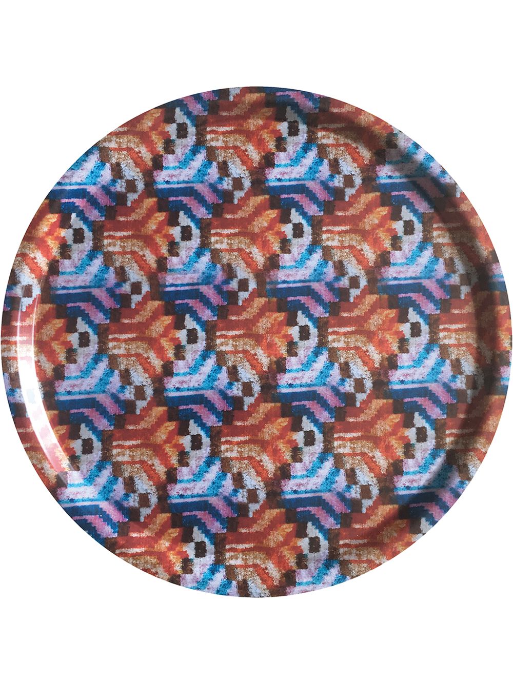 Les-Ottomans Ikat' 木质托盘 - 红色