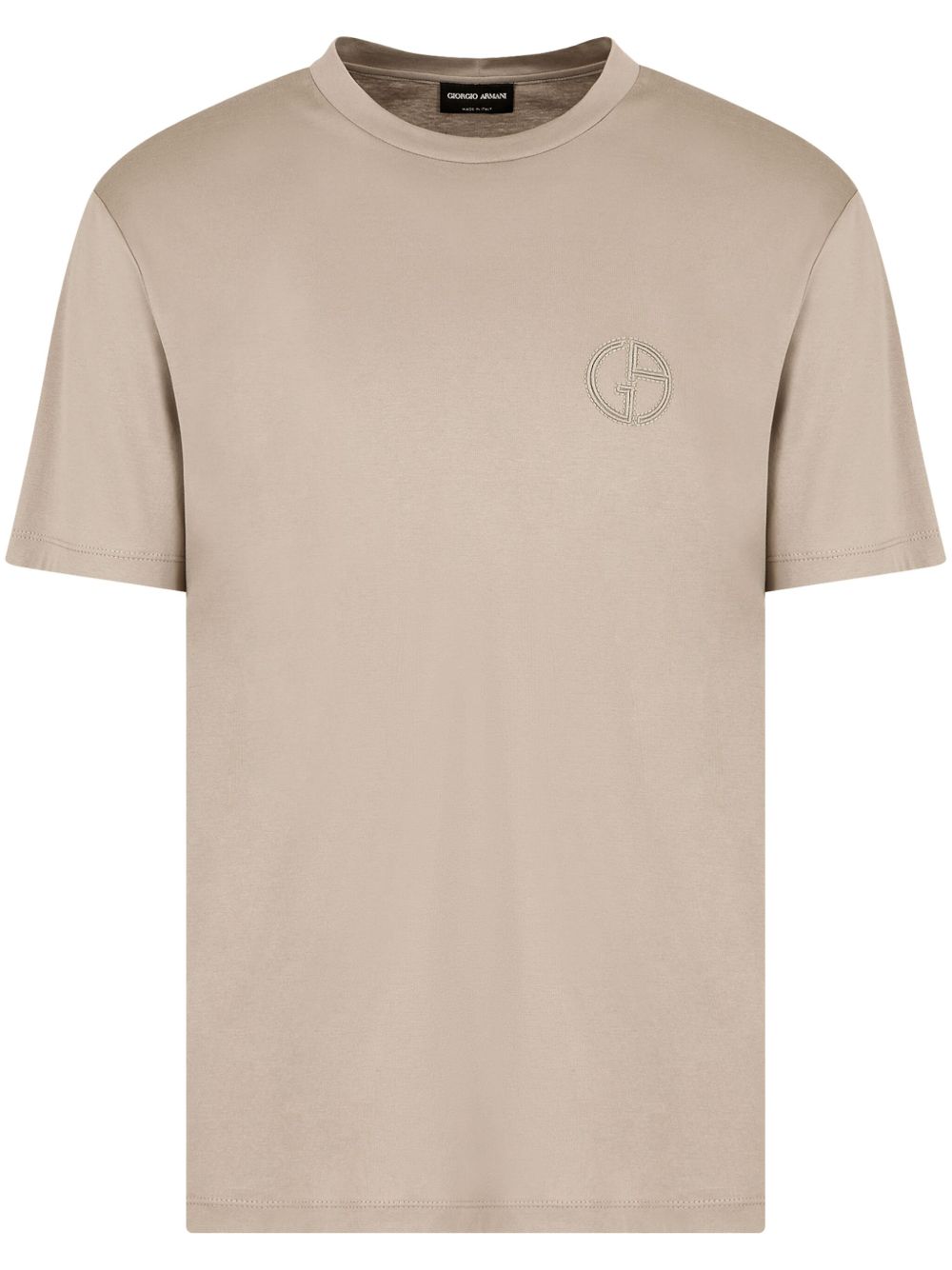 Giorgio Armani logo刺绣棉T恤 - 中性色