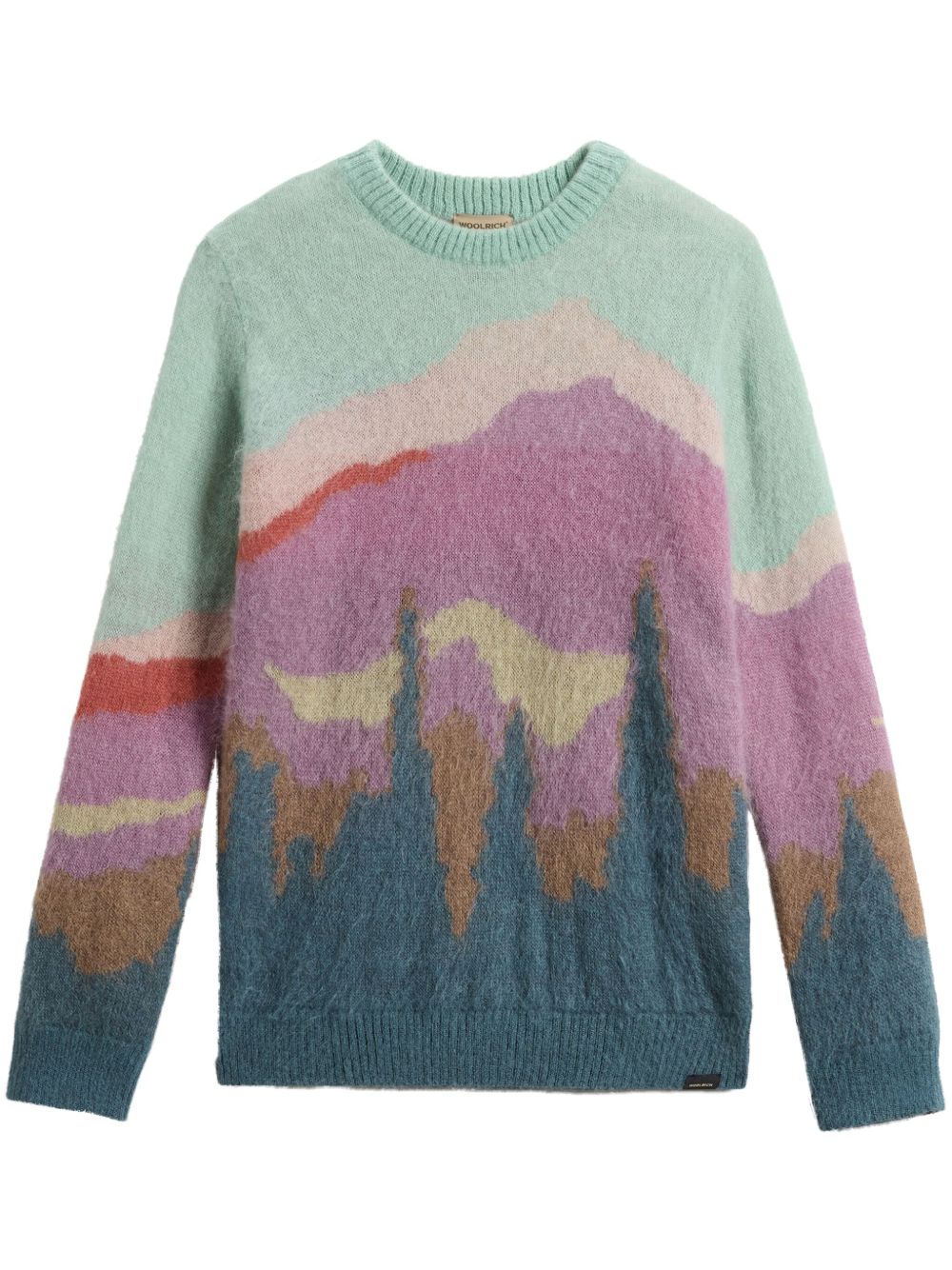 Woolrich 风景印花毛衣 - 蓝色