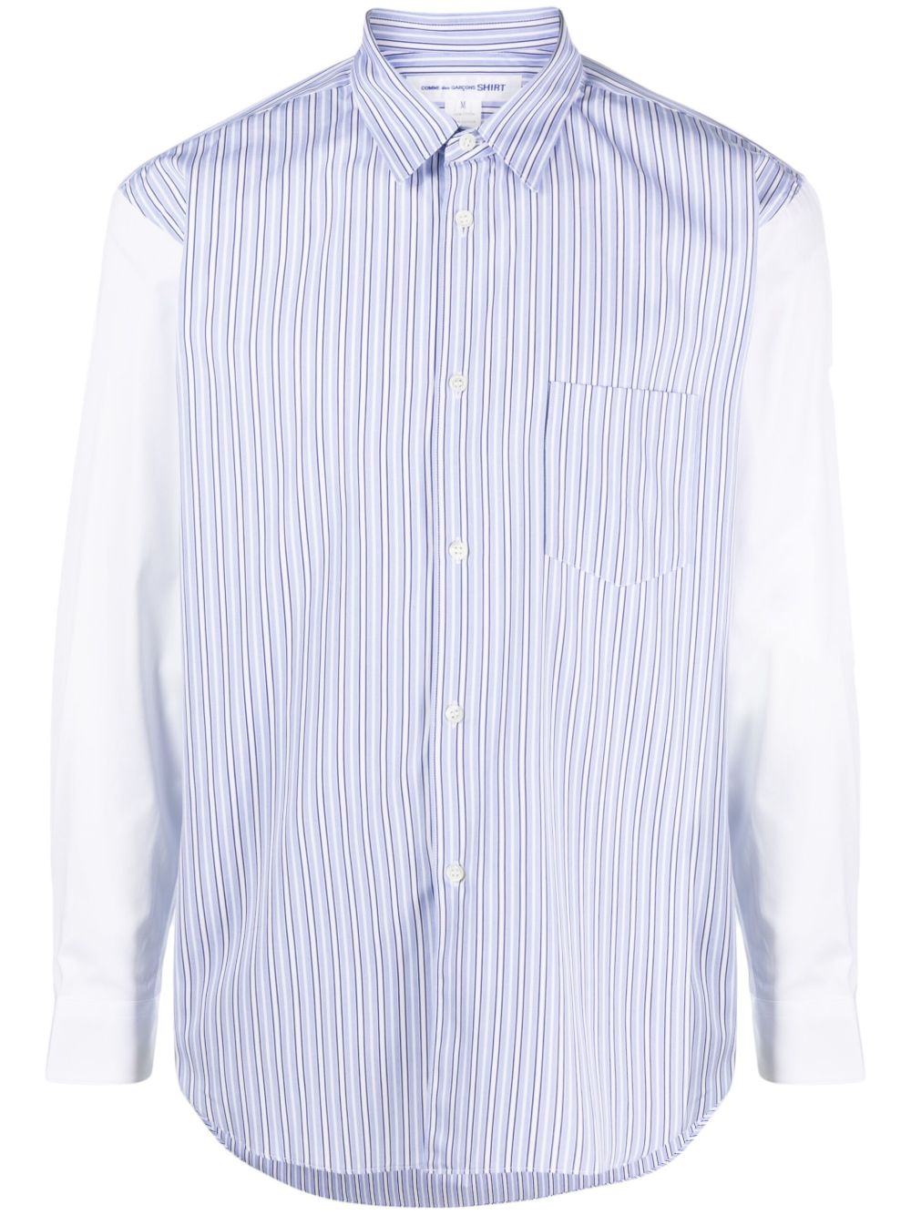 Comme Des Garçons Shirt 贴袋条纹棉衬衫 - 白色