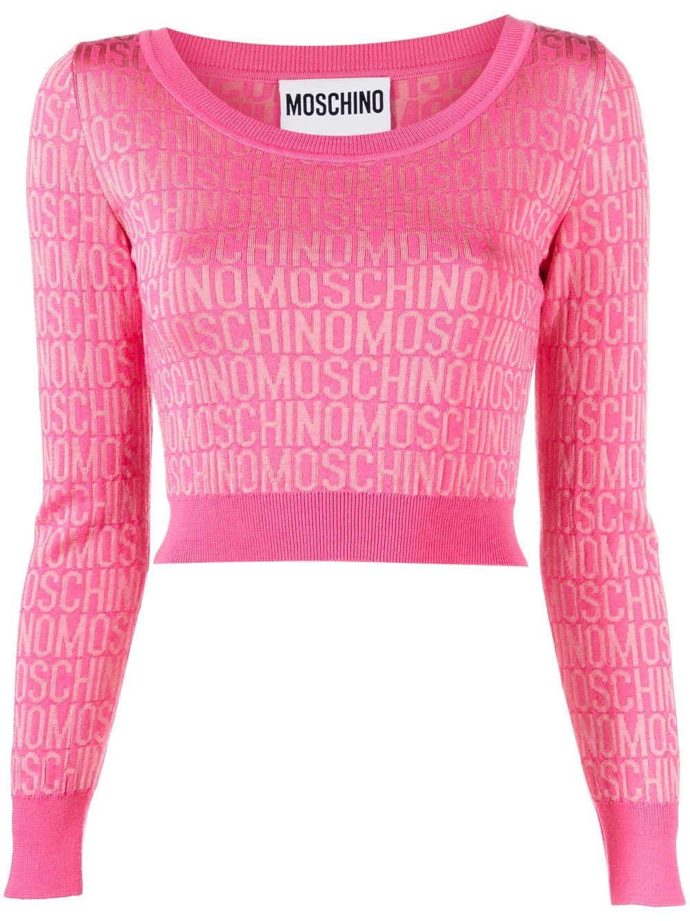 Moschino 经典印花短款毛衣 - 粉色