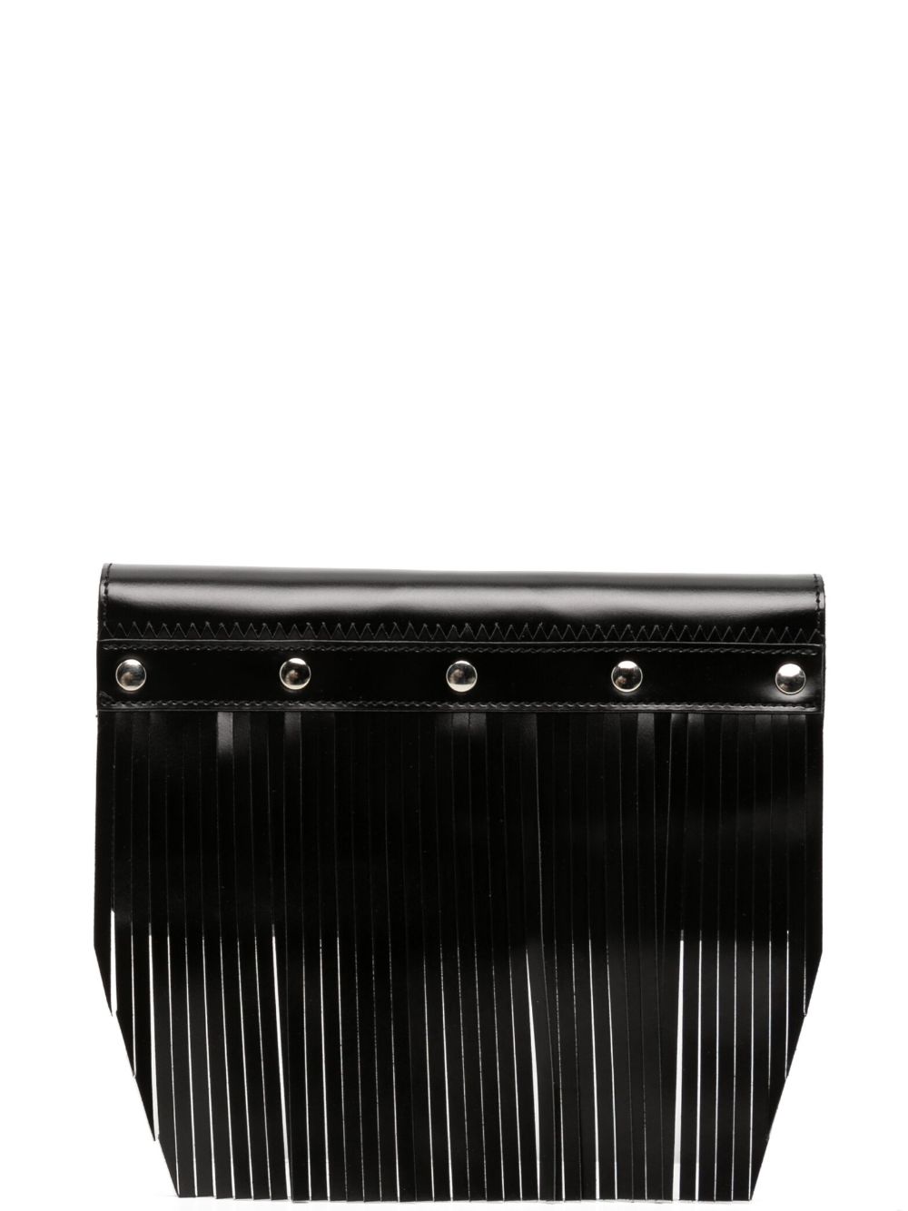 Comme Des Garçons Wallet 铆钉缀饰流苏皮质钱包 - 黑色