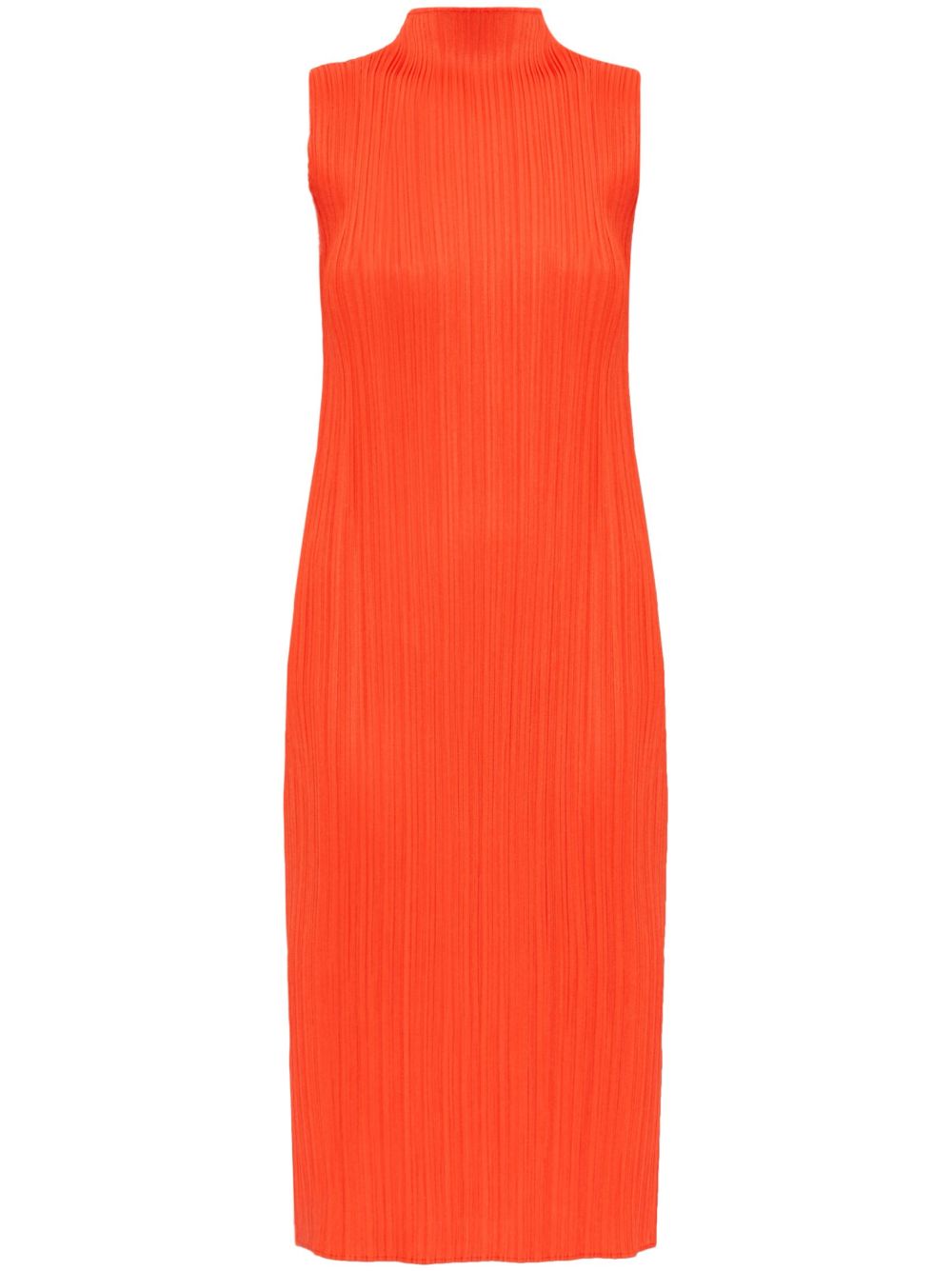 Pleats Please Issey Miyake Monthly Colors: April 百褶中长连衣裙 - 橘色