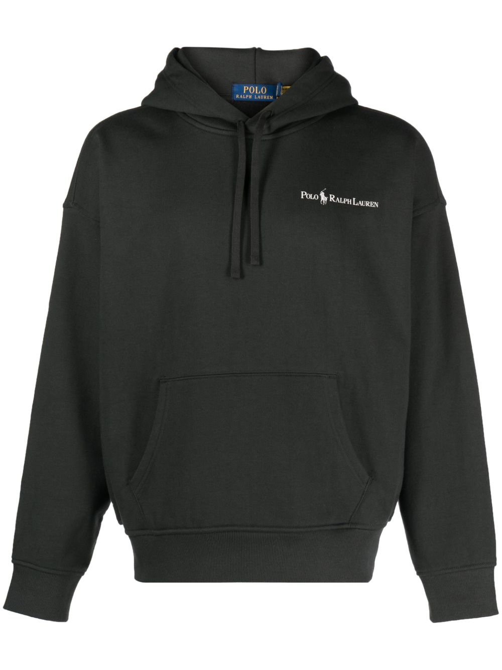 Polo Ralph Lauren logo印花抓绒连帽衫 - 黑色