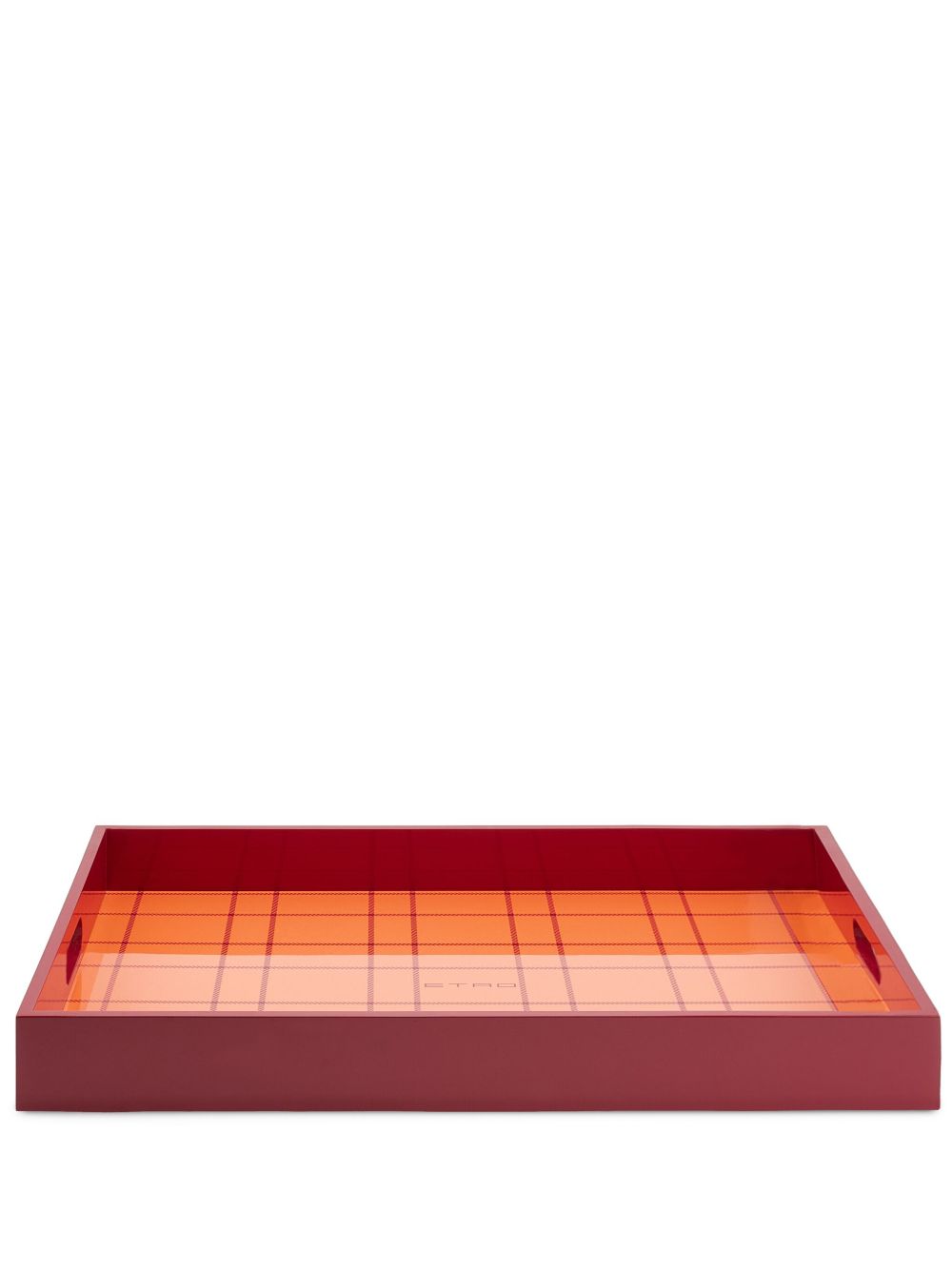 ETRO HOME Tartan 格纹印花托盘 - 褐色