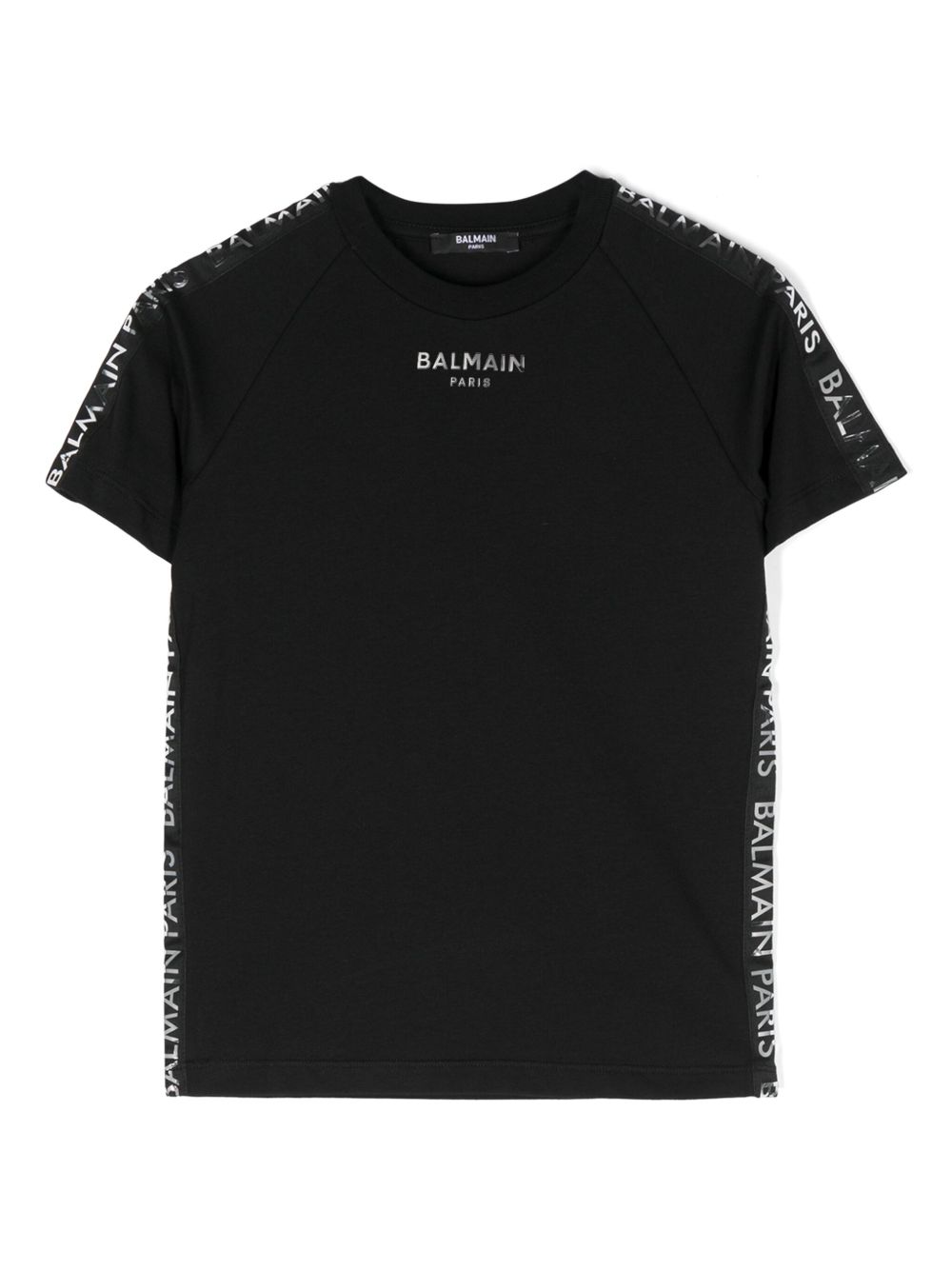 Balmain Kids logo贴花棉T恤 - 黑色