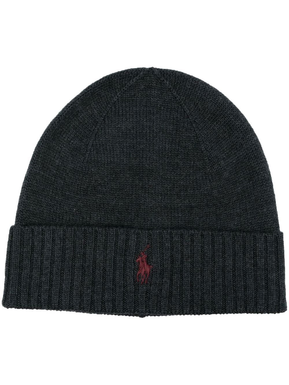 Polo Ralph Lauren logo刺绣套头帽 - 灰色