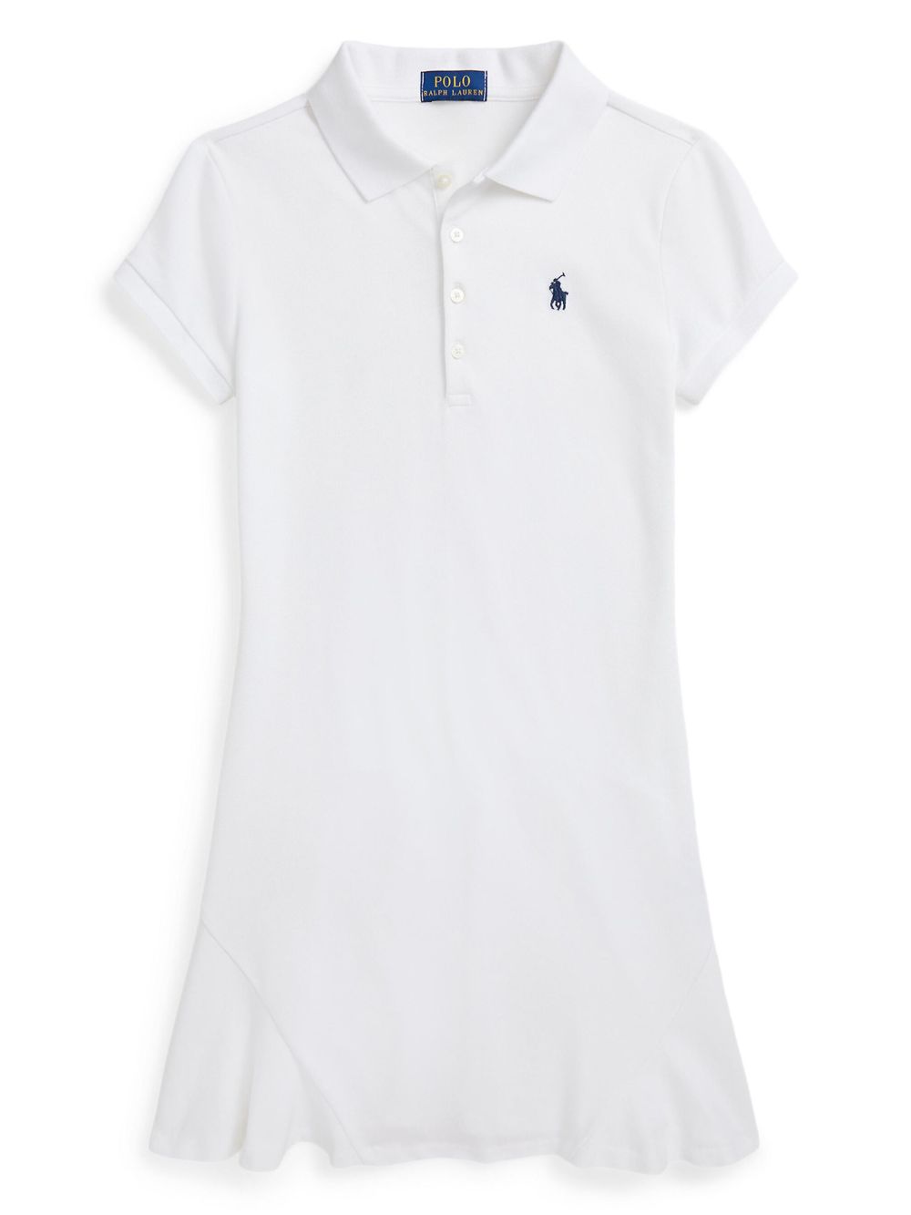 POLO RALPH LAUREN KIDS logo刺绣polo领连衣裙 - 白色