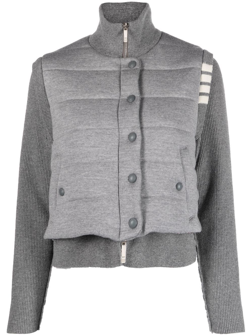 Thom Browne 双面针织袖填充夹克 - 灰色