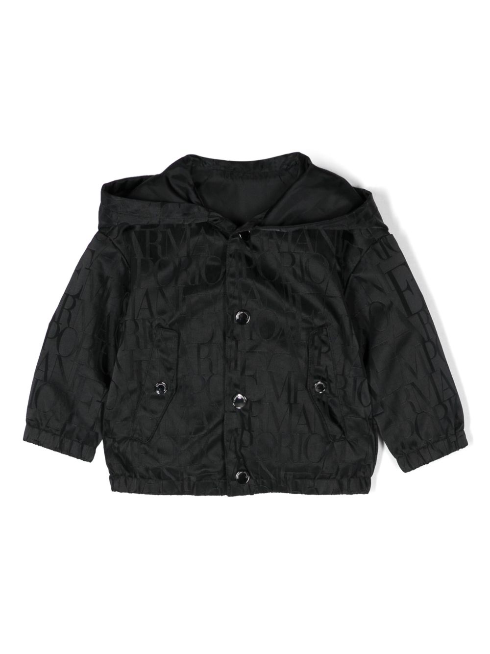 Emporio Armani Kids logo提花连帽夹克 - 蓝色