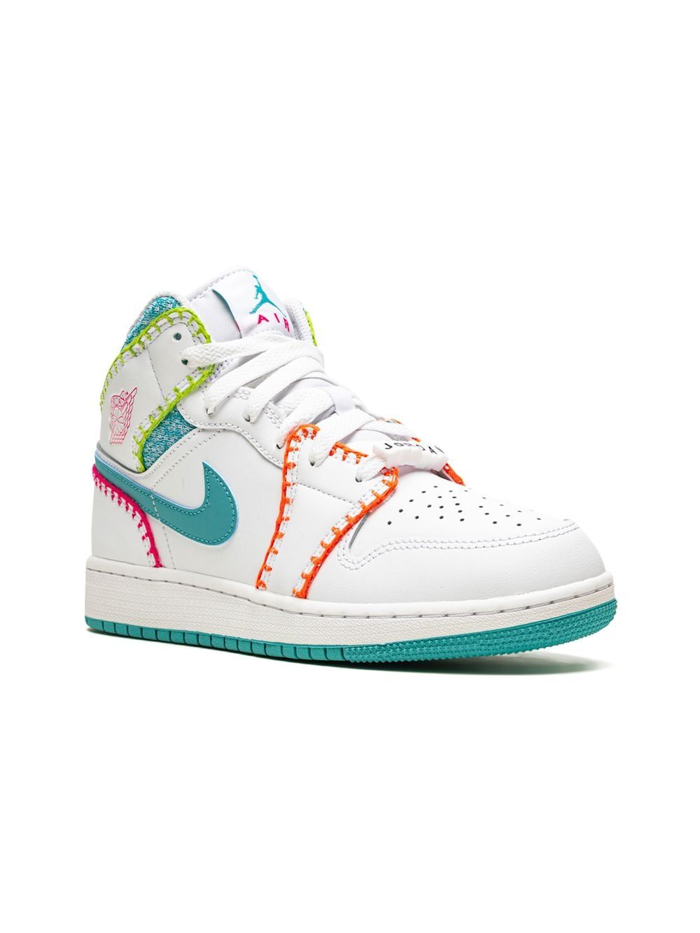 Jordan Kids Jordan 1 Mid Multi Knit 运动鞋 - 白色