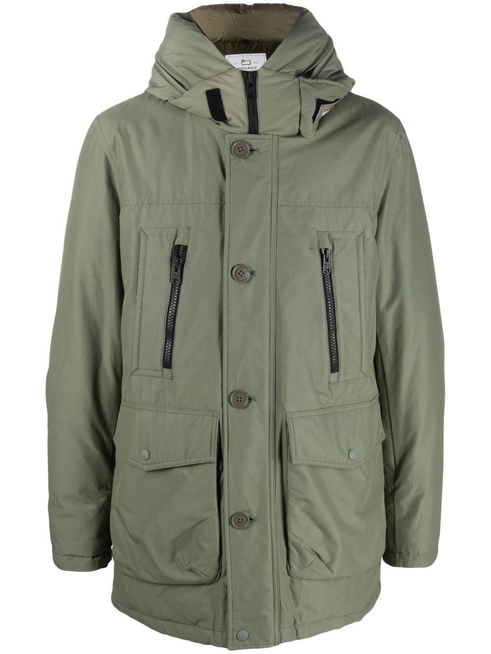 Woolrich 羽绒连帽外套 - 绿色