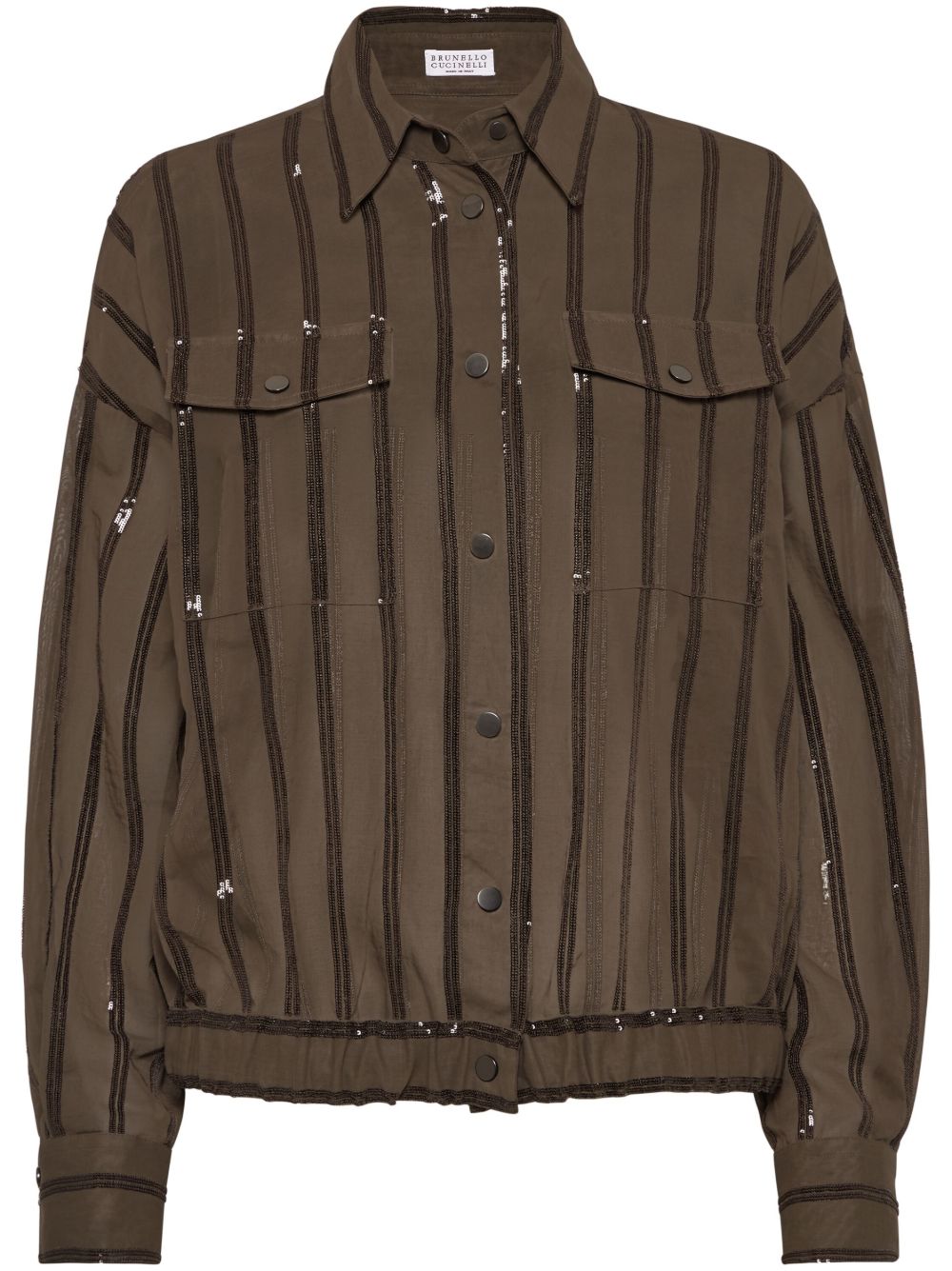 Brunello Cucinelli Dazzling Embroidery jacket - 褐色