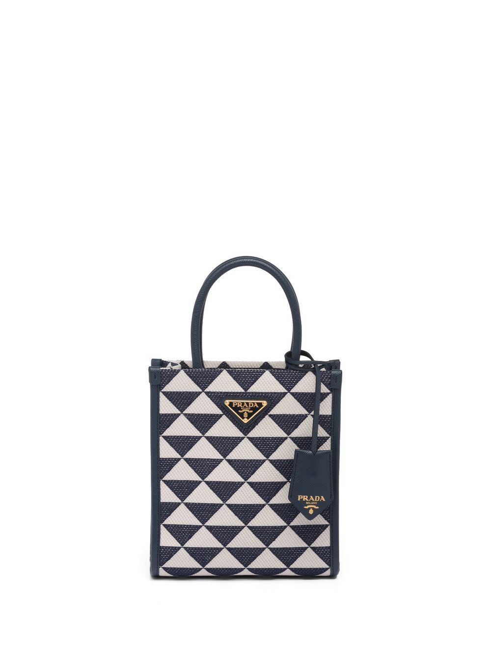 Prada Symbole 刺绣迷你手提包 - 蓝色