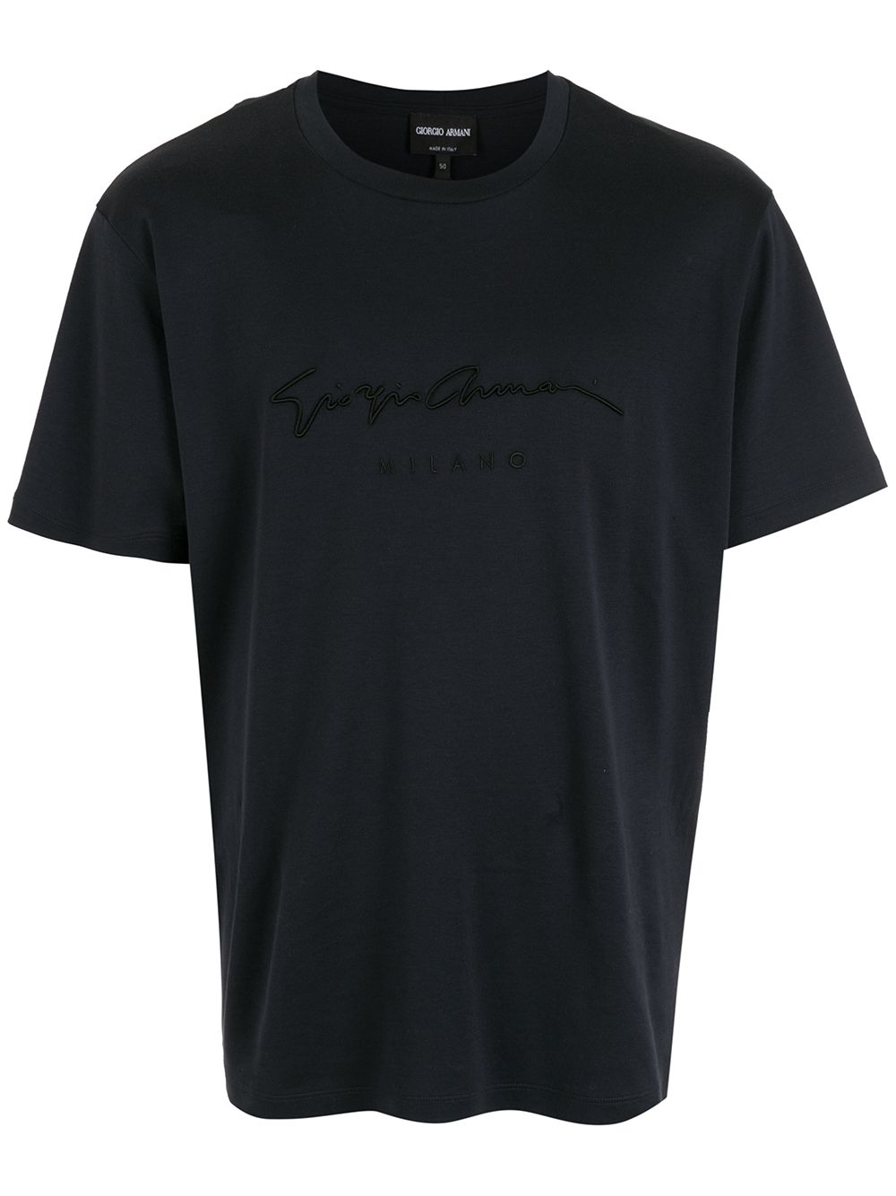 Giorgio Armani logo刺绣T恤 - 蓝色