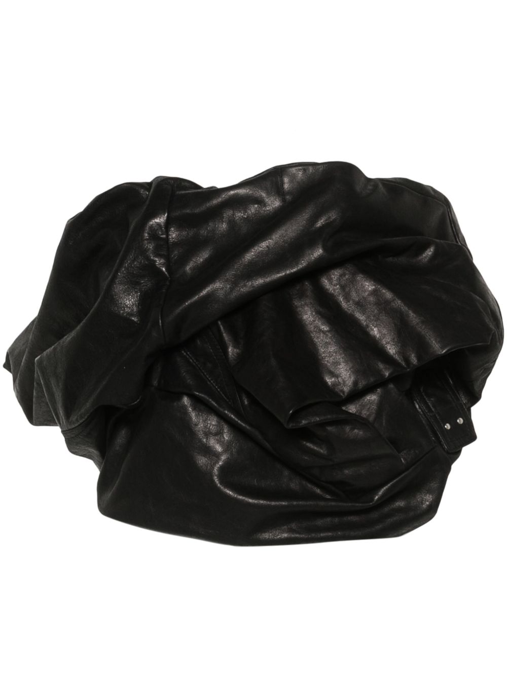 Rick Owens Draped Bustier 皮质上衣 - 黑色