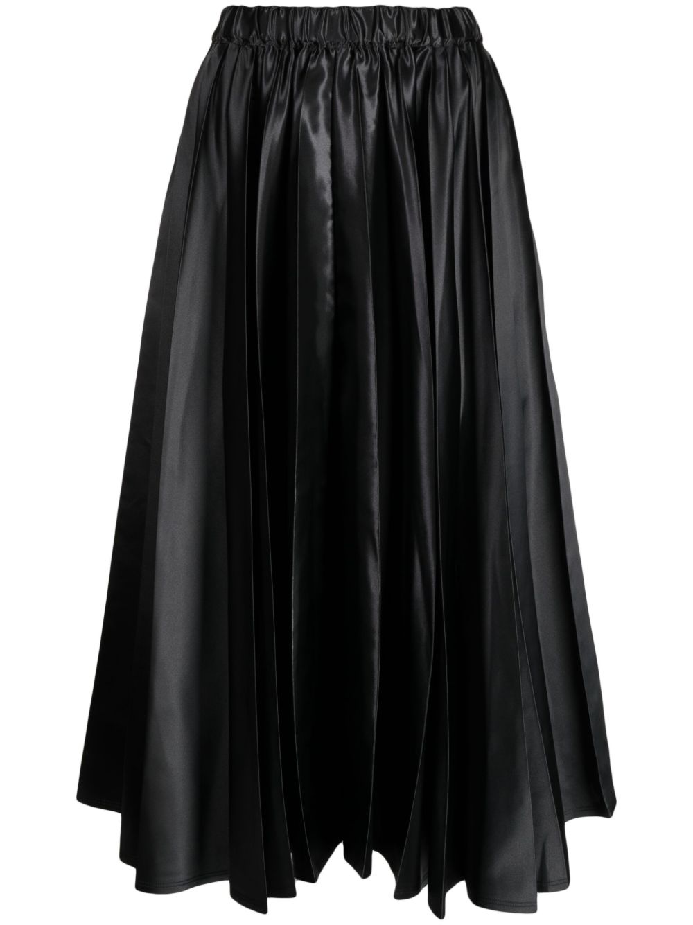 Black Comme Des Garçons 人造皮革褶饰细节半身裙 - 黑色
