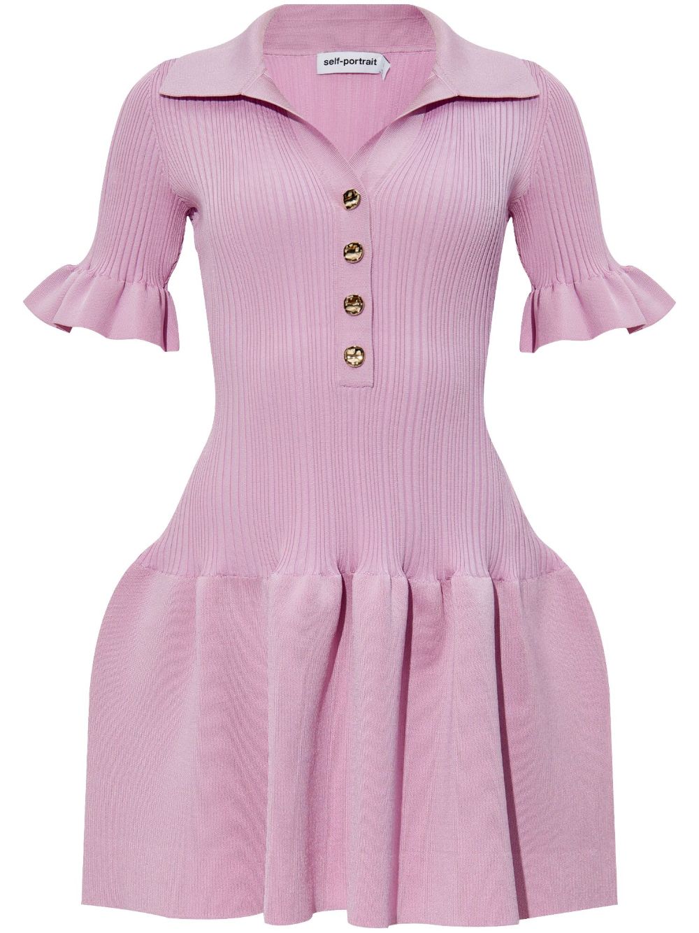 Self-Portrait knit mini dress - 粉色