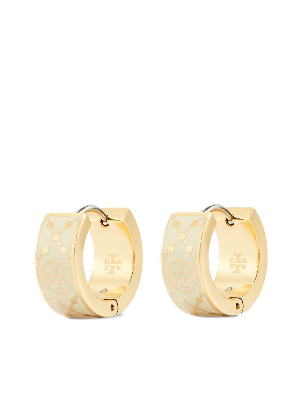 Tory Burch T 经典logo小号圈形耳环 - 金色