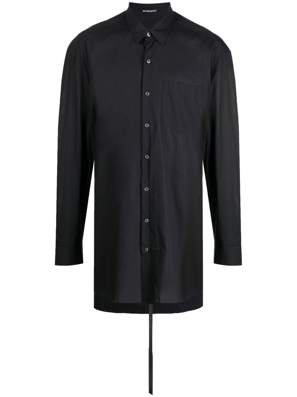 Ann Demeulemeester Cesar 长袖府绸衬衫 - 黑色