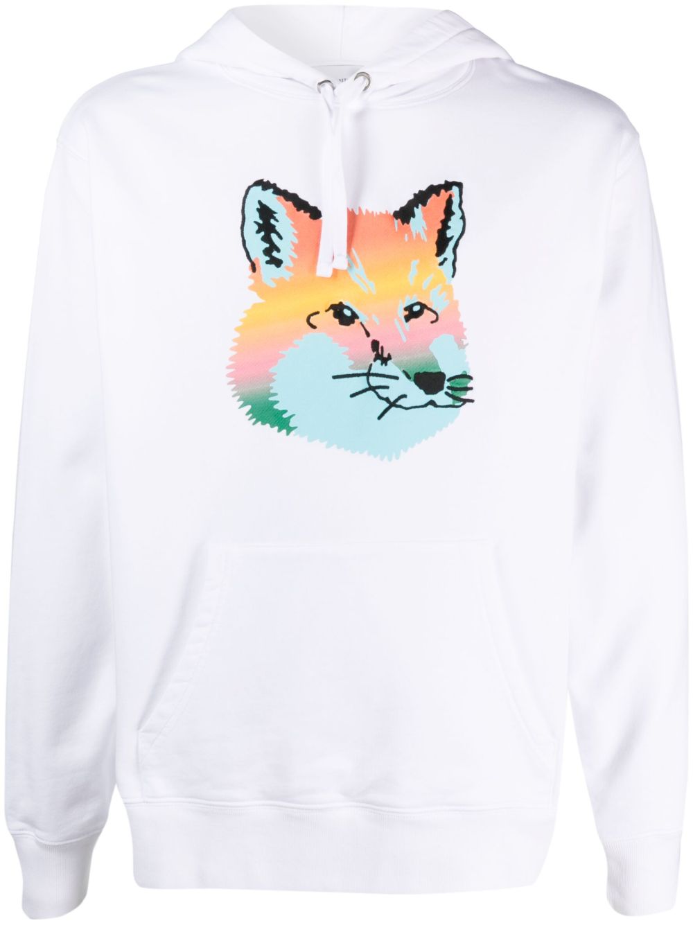 Maison Kitsuné 棉狐狸印花连帽衫 - 白色