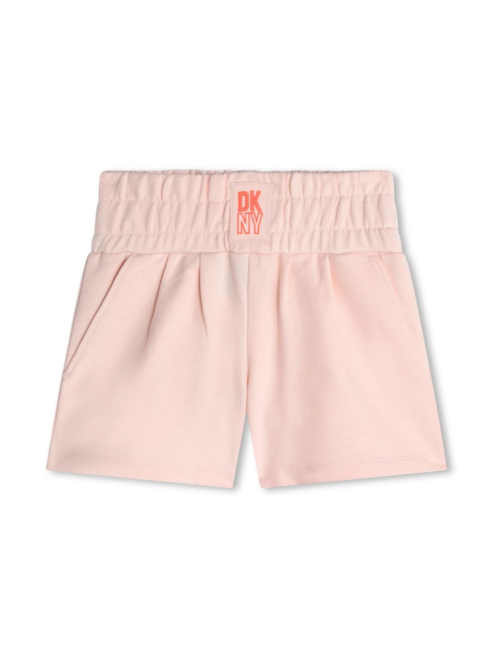 Dkny Kids logo印花棉短裤 - 粉色