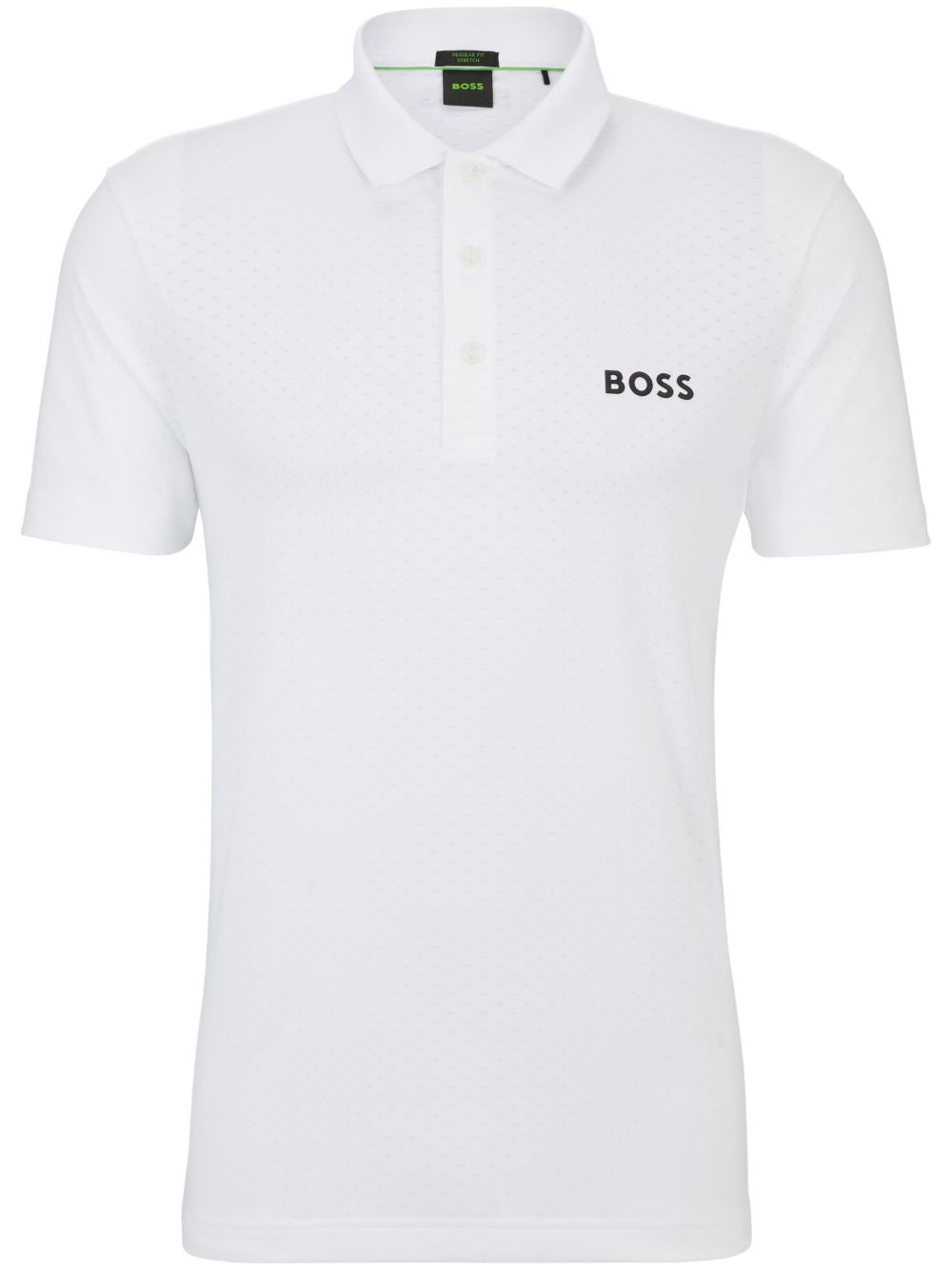 BOSS logo印花提花polo衫 - 白色