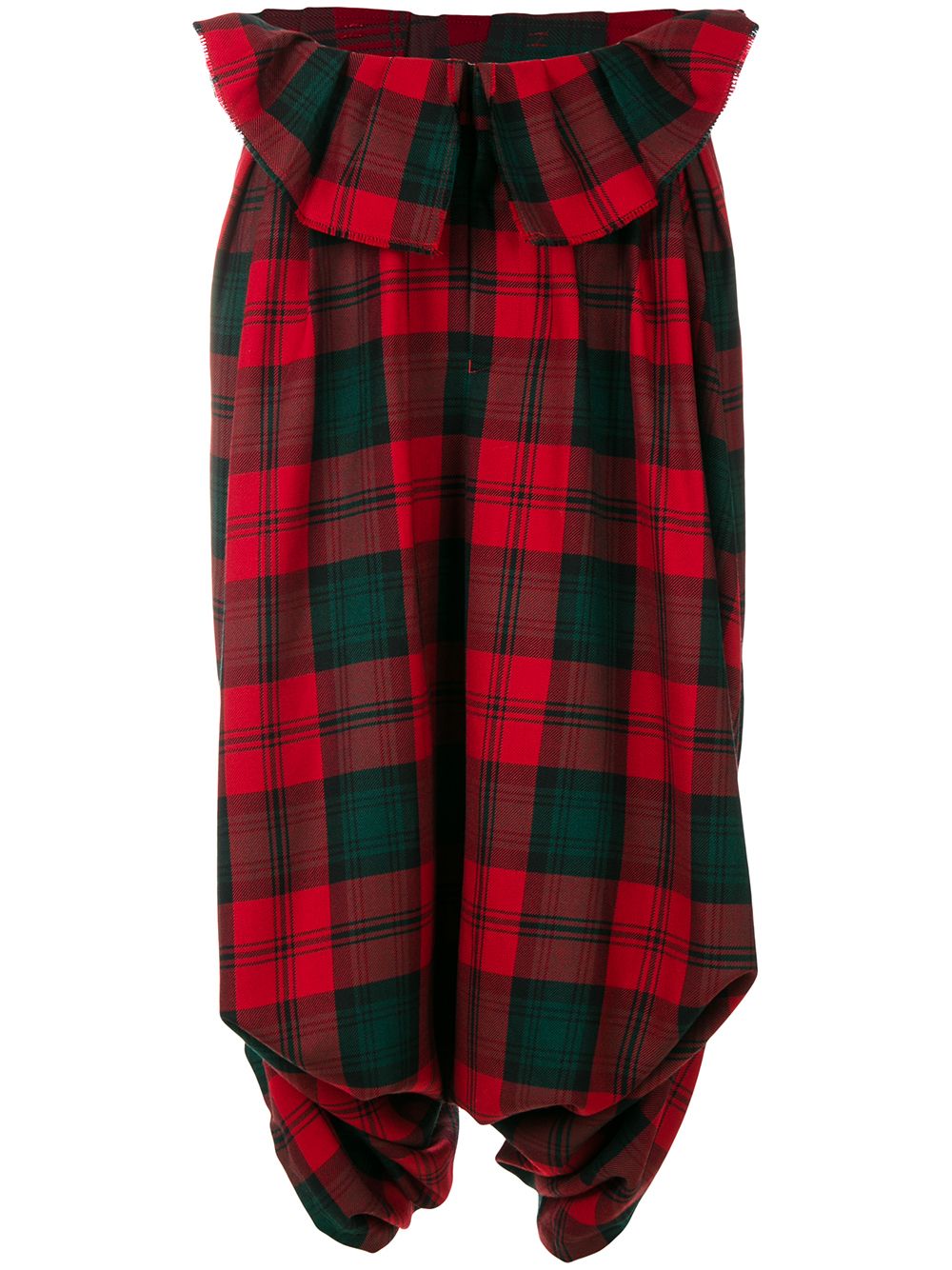 Comme Des Garçons Pre-Owned 古着格纹羊毛垮裤 - 红色