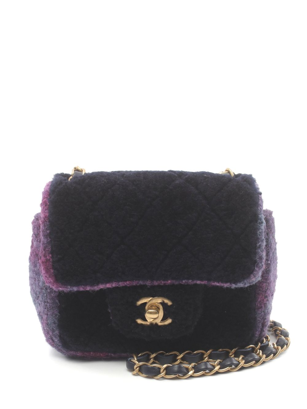 CHANEL Pre-Owned Classic Flap 迷你方形单肩包（2020-2021年典藏款） - 紫色