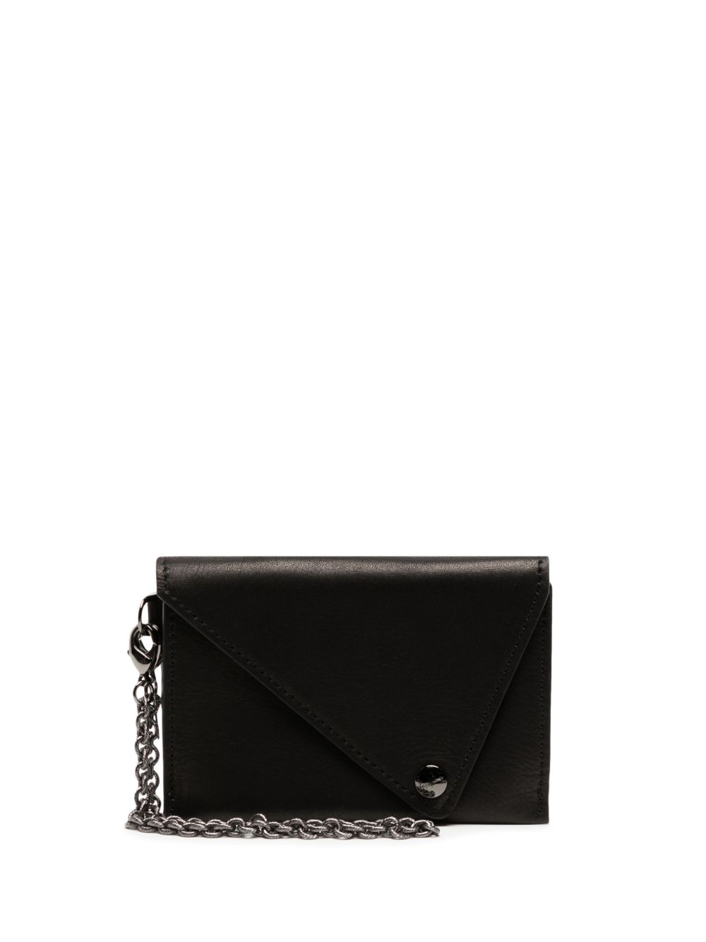 Discord Yohji Yamamoto Triangle 皮质钱包 - 黑色