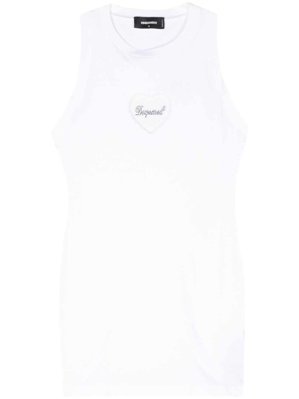 DSQUARED2 logo缀饰棉迷你连衣裙 - 白色