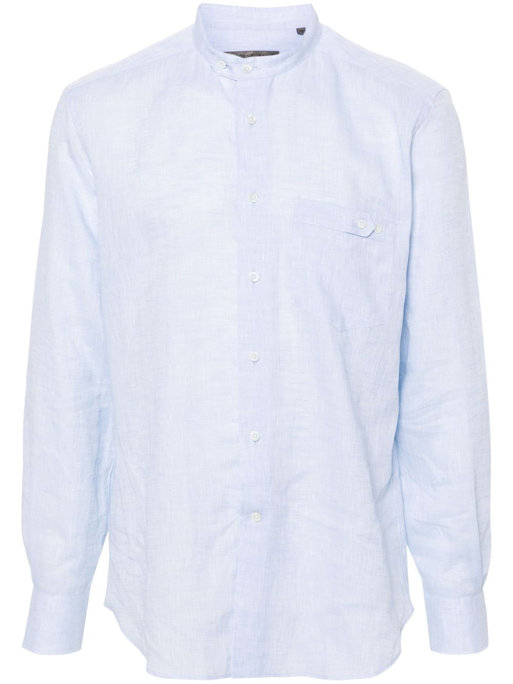 Corneliani 亚麻衬衫 - 蓝色