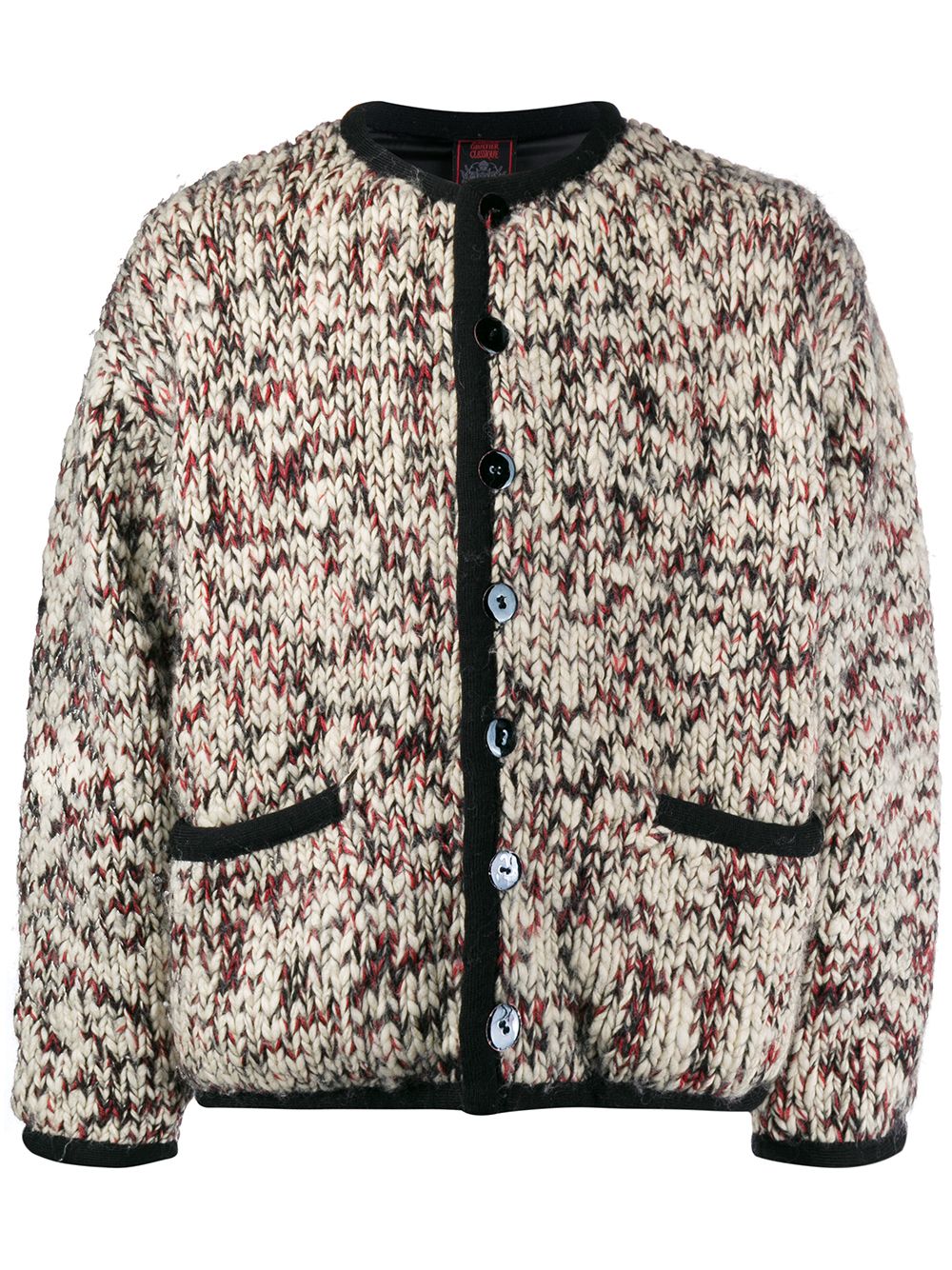 Jean Paul Gaultier Pre-Owned 粗针织无领夹克 - 白色